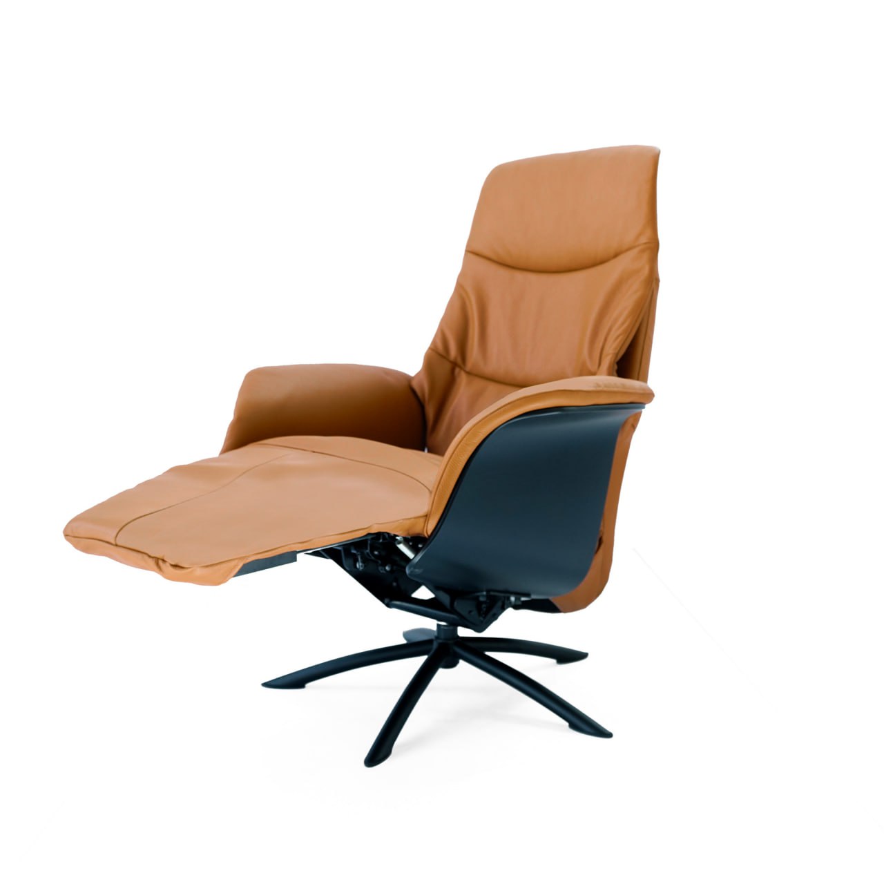 Swivel and Recliner Lounge Chair With Black Legs SL-HJ3462 -  Lounge Chairs - ebarza Furniture UAE | Shop Modern Furniture in Abu Dhabi & Dubai - مفروشات ايبازرا في الامارات | تسوق اثاث عصري وديكورات مميزة في دبي وابوظبي