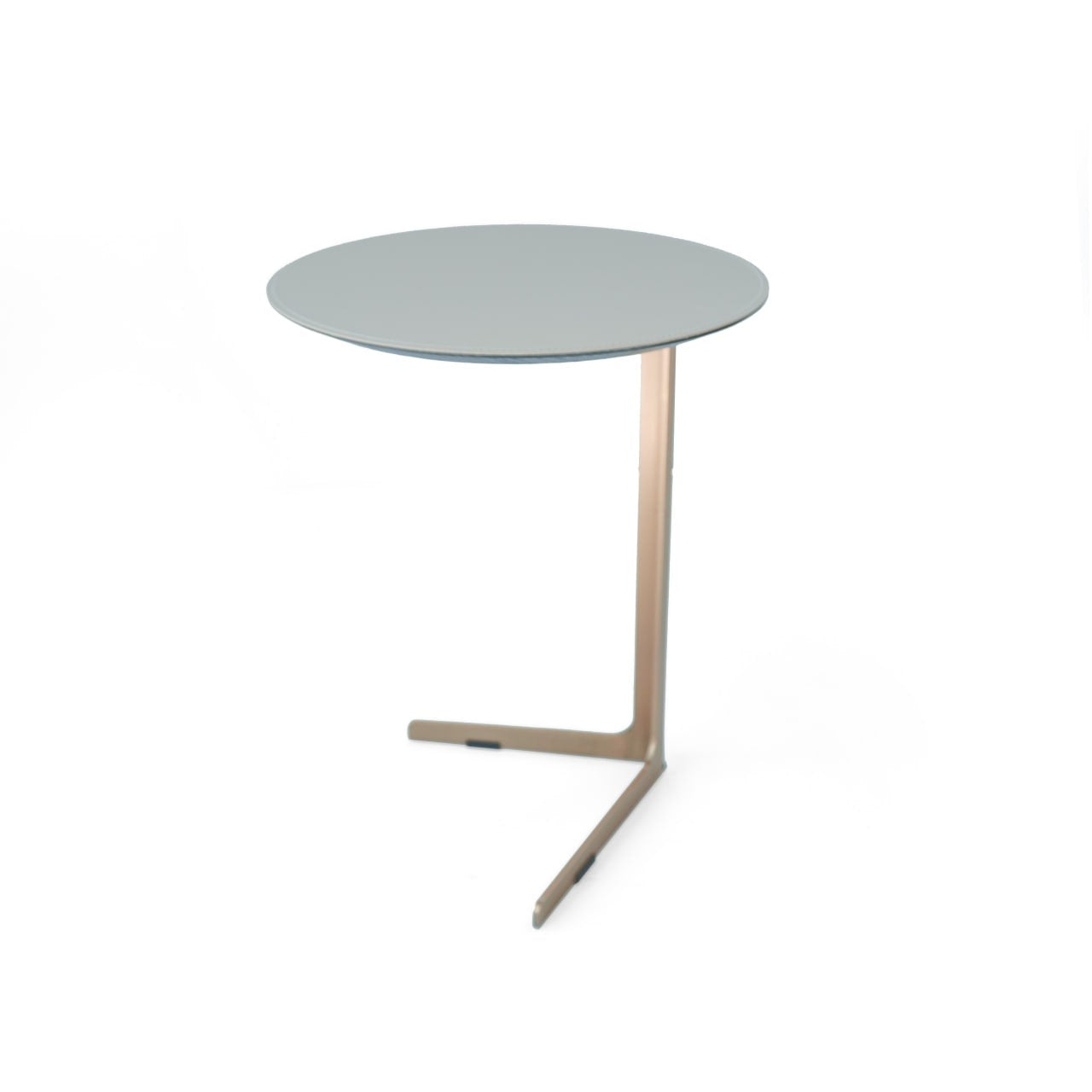 Golden Legs Saddle Leather Side Table MLL-D75/G -  Side Tables - ebarza Furniture UAE | Shop Modern Furniture in Abu Dhabi & Dubai - مفروشات ايبازرا في الامارات | تسوق اثاث عصري وديكورات مميزة في دبي وابوظبي