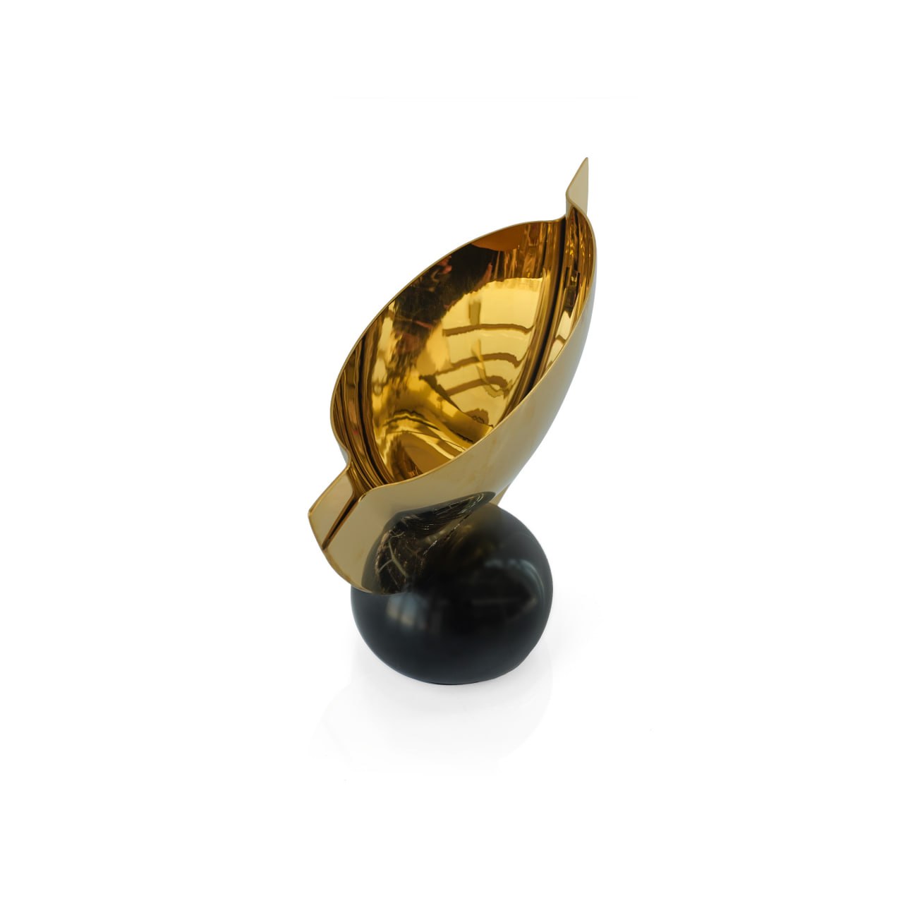 GOLD MARBLE & STEEL VASE TX11101 -  Vases - ebarza Furniture UAE | Shop Modern Furniture in Abu Dhabi & Dubai - مفروشات ايبازرا في الامارات | تسوق اثاث عصري وديكورات مميزة في دبي وابوظبي