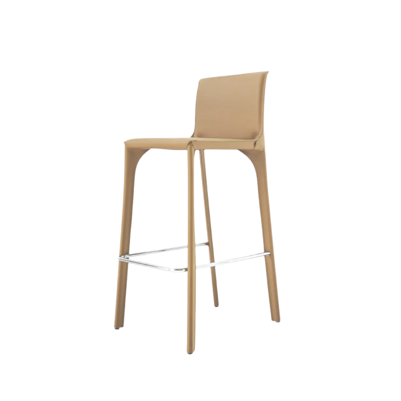 Mycroft Saddle Leather Bar Stool MLL-B43-khaki -  Bar Stools - ebarza Furniture UAE | Shop Modern Furniture in Abu Dhabi & Dubai - مفروشات ايبازرا في الامارات | تسوق اثاث عصري وديكورات مميزة في دبي وابوظبي