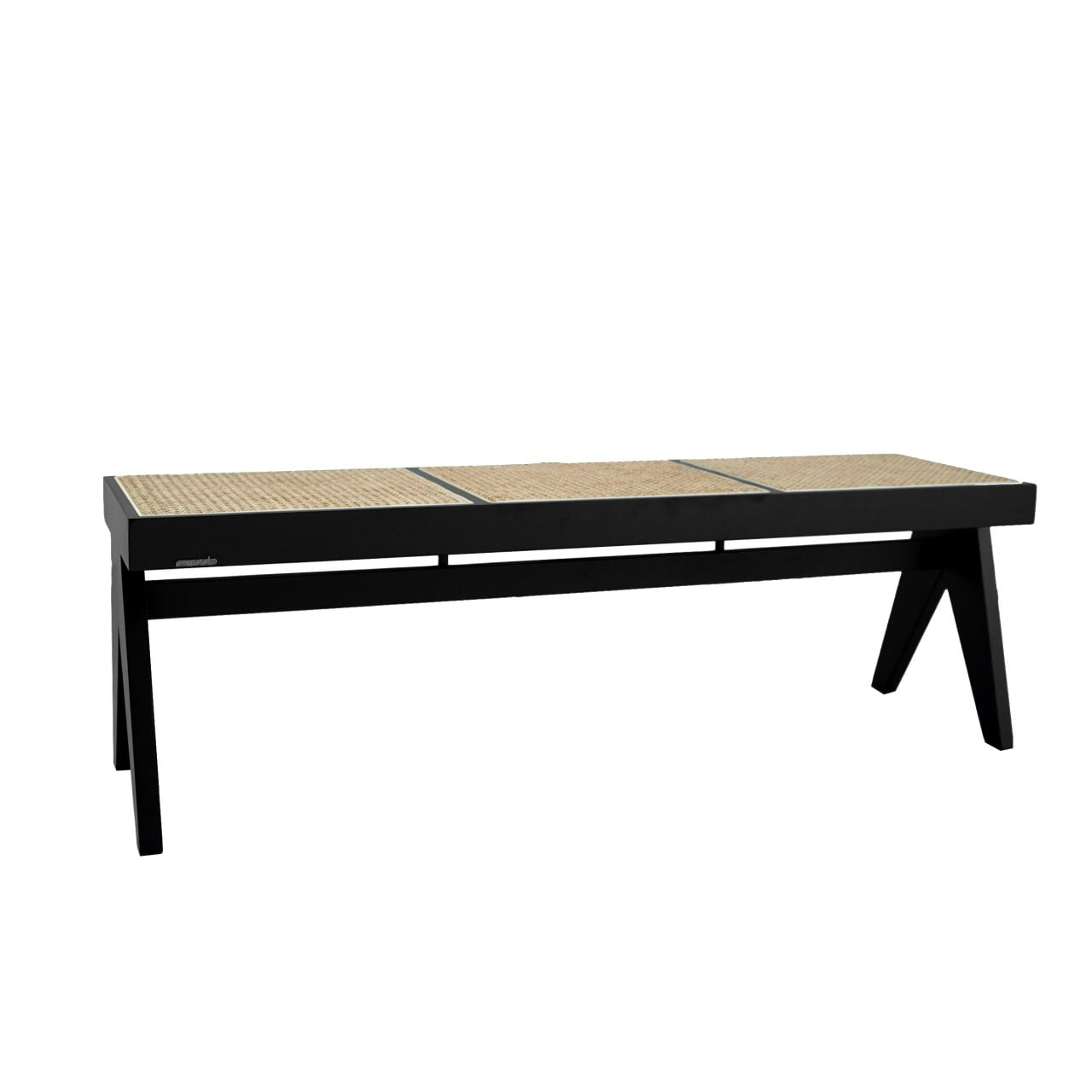 Natural Black with Natural Mesh Wood Bench MLL-WB01Black -  Benches - ebarza Furniture UAE | Shop Modern Furniture in Abu Dhabi & Dubai - مفروشات ايبازرا في الامارات | تسوق اثاث عصري وديكورات مميزة في دبي وابوظبي