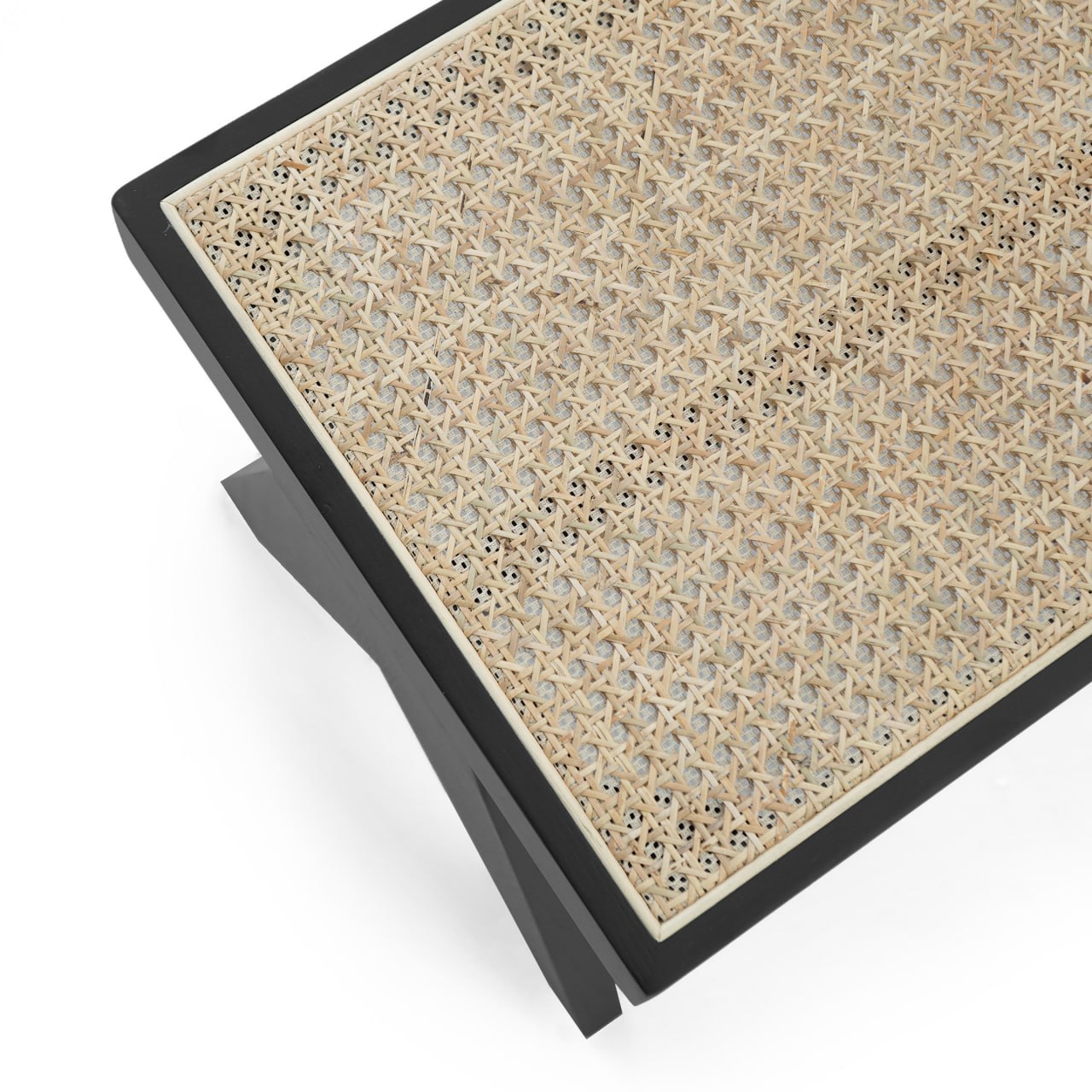 Natural Black with Natural Mesh Wood Bench MLL-WB01Black -  Benches - ebarza Furniture UAE | Shop Modern Furniture in Abu Dhabi & Dubai - مفروشات ايبازرا في الامارات | تسوق اثاث عصري وديكورات مميزة في دبي وابوظبي