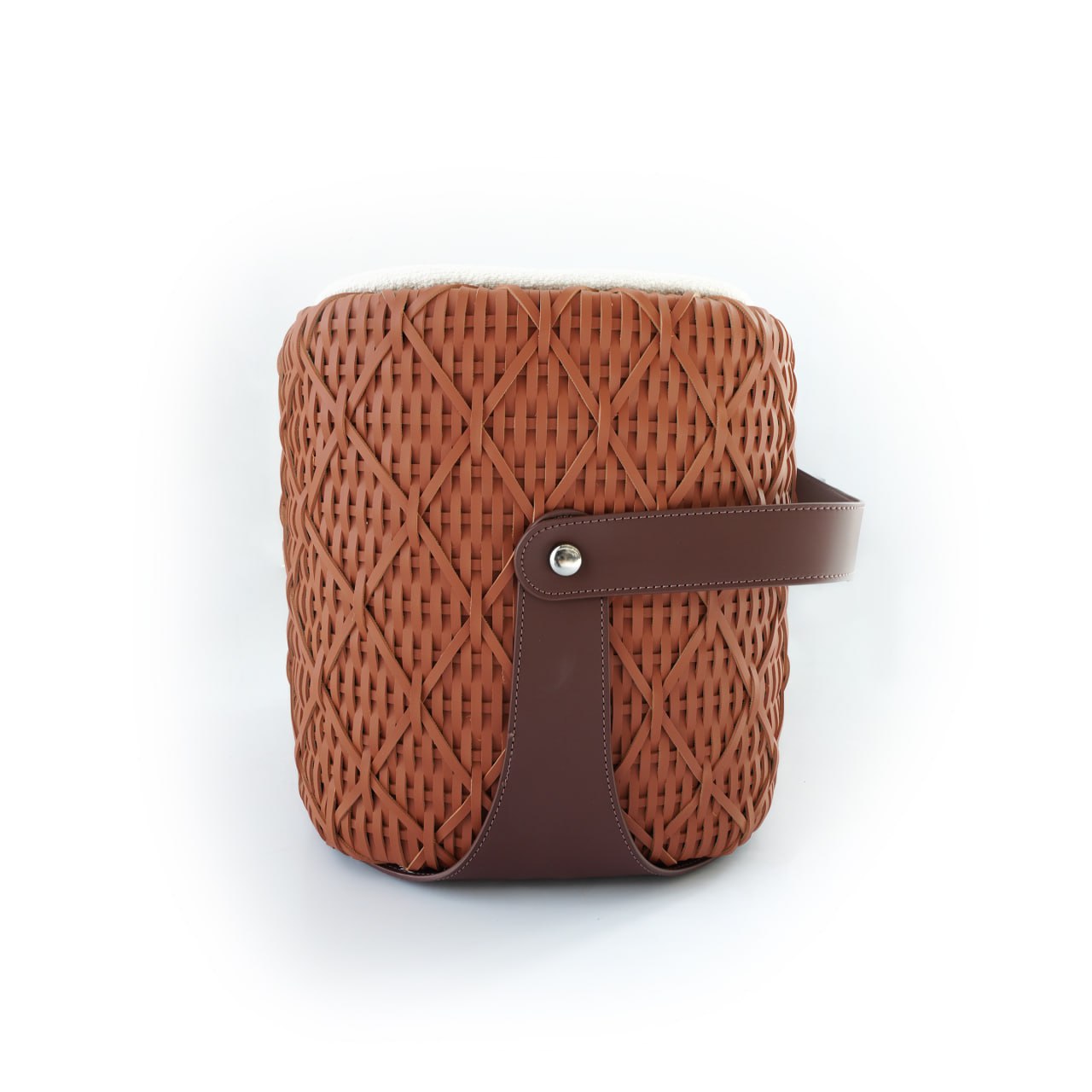Saddle Leather Ottoman MLL-A57-Orange -  Poufs - ebarza Furniture UAE | Shop Modern Furniture in Abu Dhabi & Dubai - مفروشات ايبازرا في الامارات | تسوق اثاث عصري وديكورات مميزة في دبي وابوظبي