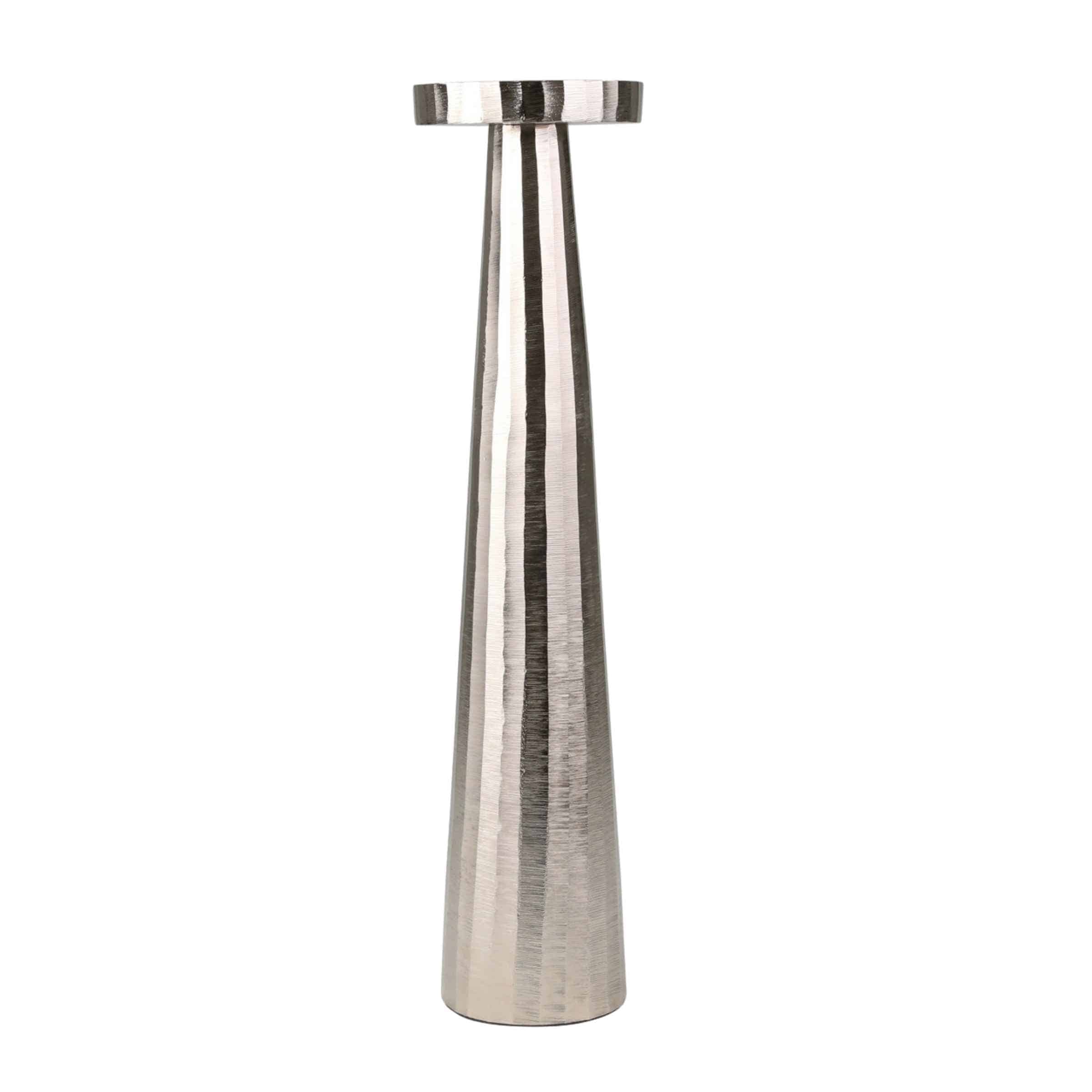 Pillar Holder Aluminum 55 Cm - Silver 14169-01 -  Candle Holders - ebarza Furniture UAE | Shop Modern Furniture in Abu Dhabi & Dubai - مفروشات ايبازرا في الامارات | تسوق اثاث عصري وديكورات مميزة في دبي وابوظبي