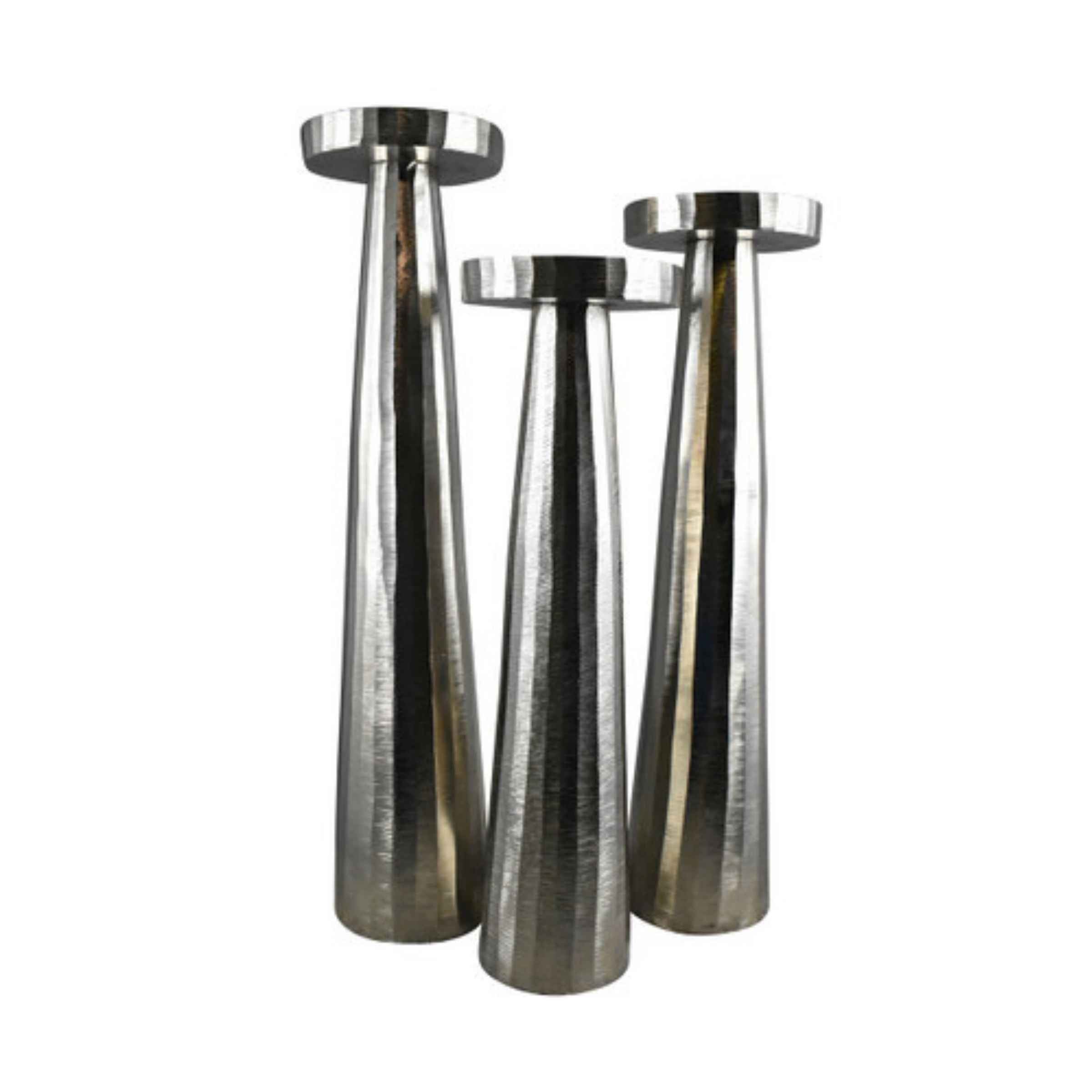 Pillar Holder Aluminum 55 Cm - Silver 14169-01 -  Candle Holders - ebarza Furniture UAE | Shop Modern Furniture in Abu Dhabi & Dubai - مفروشات ايبازرا في الامارات | تسوق اثاث عصري وديكورات مميزة في دبي وابوظبي