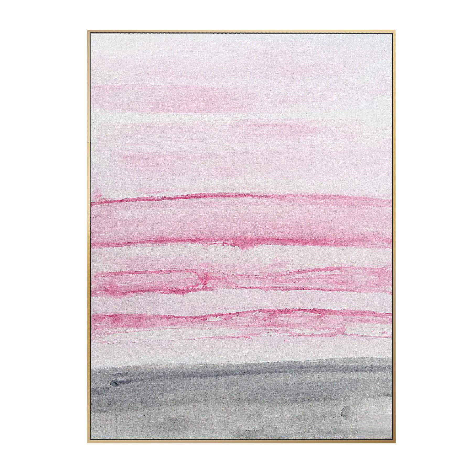 Pink Coast Hand Painted Art Painting With Frame 130X90 Cm Soaap0002 -  Paintings - ebarza Furniture UAE | Shop Modern Furniture in Abu Dhabi & Dubai - مفروشات ايبازرا في الامارات | تسوق اثاث عصري وديكورات مميزة في دبي وابوظبي