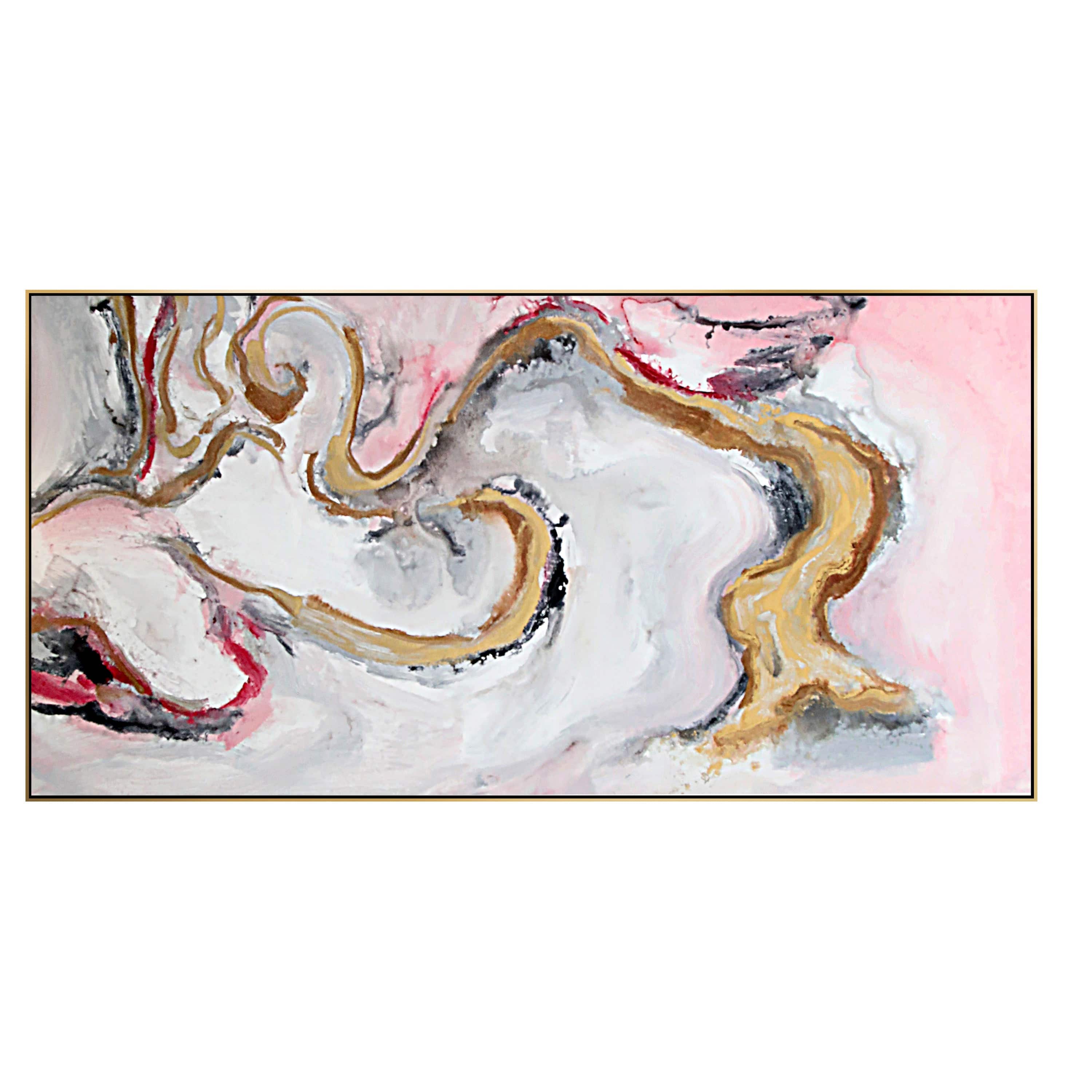 Pink Soul Hand Painted Art Painting With Frame 160X80 Cm Soap0106 -  Paintings - ebarza Furniture UAE | Shop Modern Furniture in Abu Dhabi & Dubai - مفروشات ايبازرا في الامارات | تسوق اثاث عصري وديكورات مميزة في دبي وابوظبي