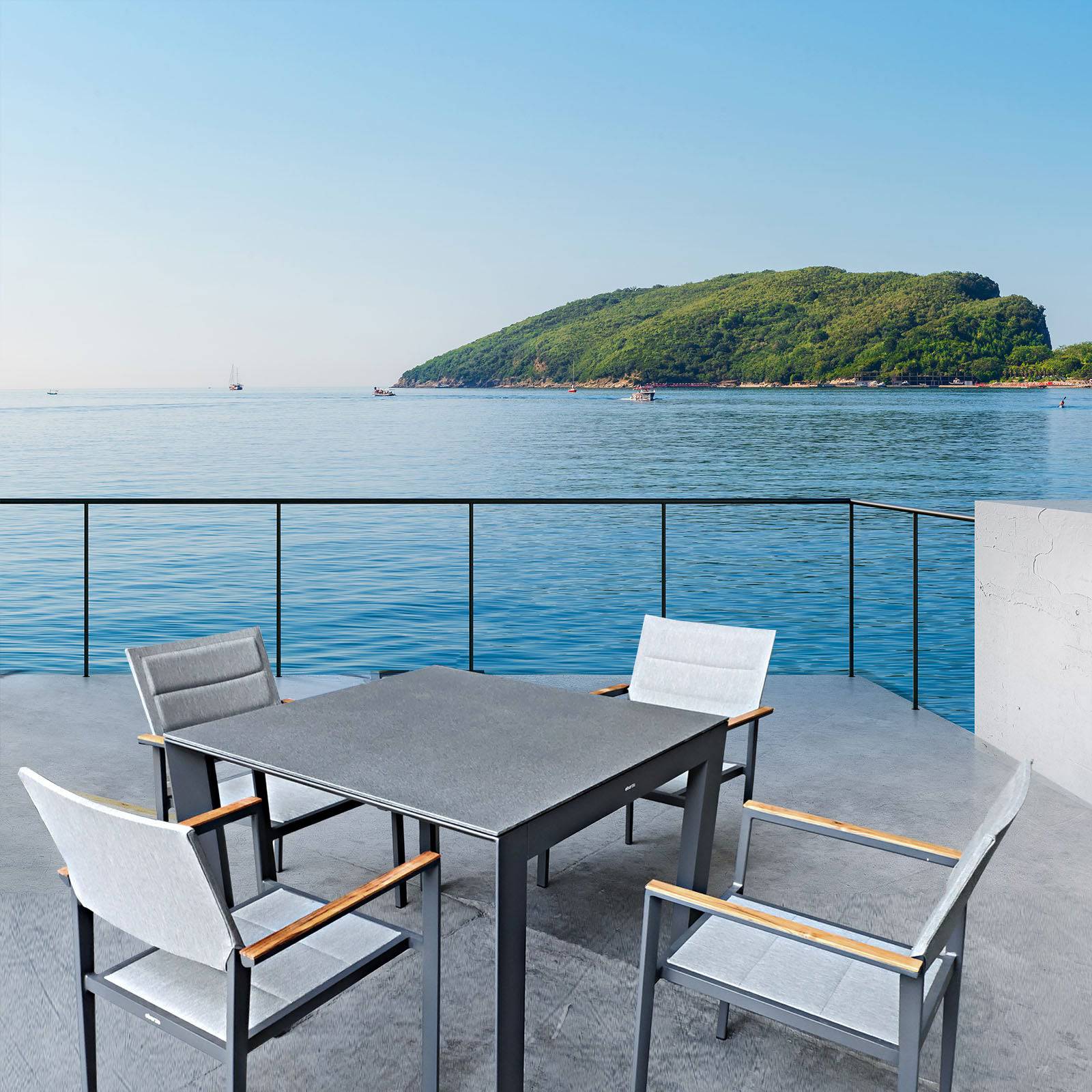 Polaris Outdoor Dining Table And Chair Polaris-D-Small -  Outdoor Furniture Sets - ebarza Furniture UAE | Shop Modern Furniture in Abu Dhabi & Dubai - مفروشات ايبازرا في الامارات | تسوق اثاث عصري وديكورات مميزة في دبي وابوظبي