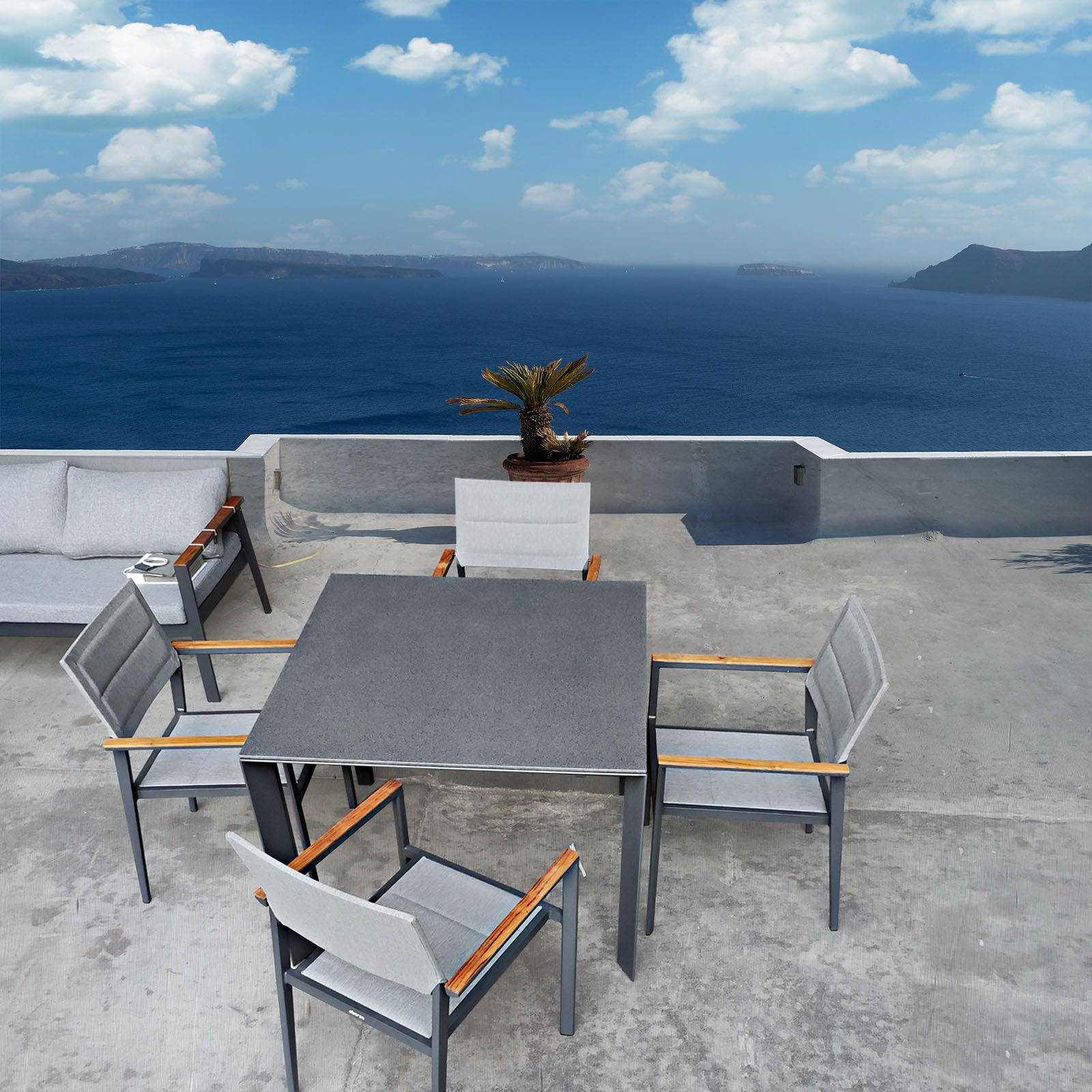 Polaris Outdoor Dining Table And Chair Polaris-D-Small -  Outdoor Furniture Sets - ebarza Furniture UAE | Shop Modern Furniture in Abu Dhabi & Dubai - مفروشات ايبازرا في الامارات | تسوق اثاث عصري وديكورات مميزة في دبي وابوظبي