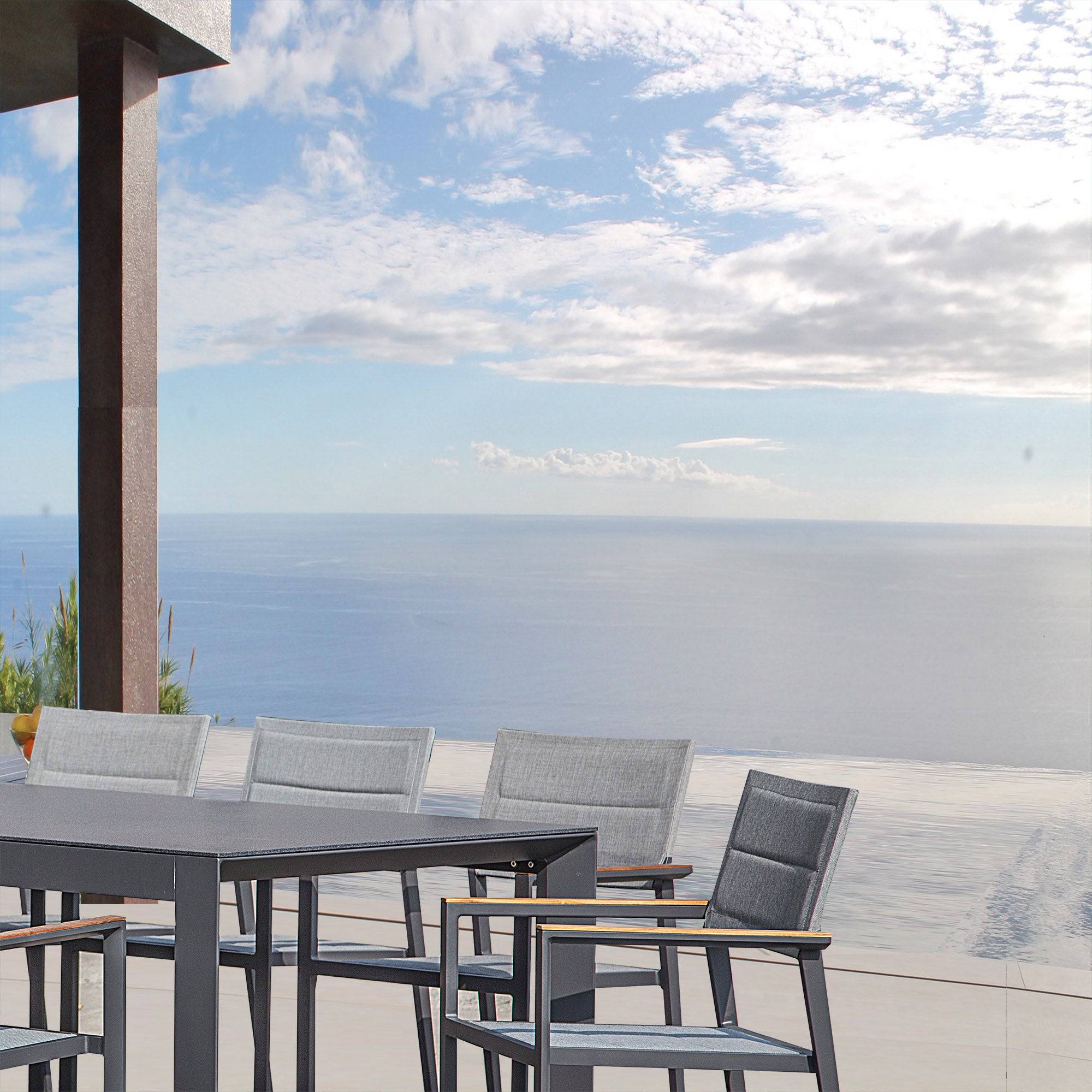 Polaris Outdoor Dining Table And Chair Set Polaris-D-Big -  Outdoor Furniture Sets - ebarza Furniture UAE | Shop Modern Furniture in Abu Dhabi & Dubai - مفروشات ايبازرا في الامارات | تسوق اثاث عصري وديكورات مميزة في دبي وابوظبي