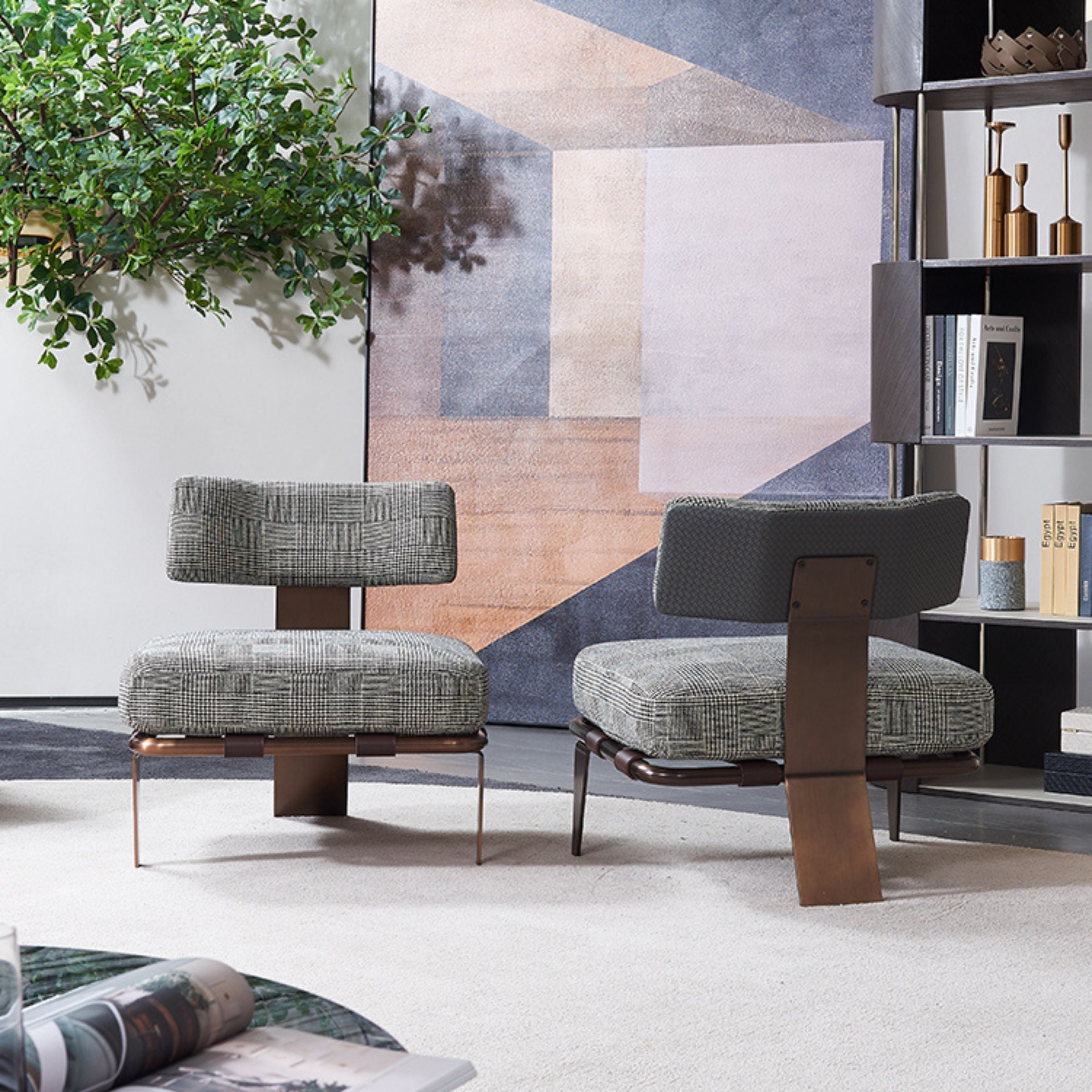 Capri Lounge Chair MLL-A75/BR -  Lounge Chairs - ebarza Furniture UAE | Shop Modern Furniture in Abu Dhabi & Dubai - مفروشات ايبازرا في الامارات | تسوق اثاث عصري وديكورات مميزة في دبي وابوظبي