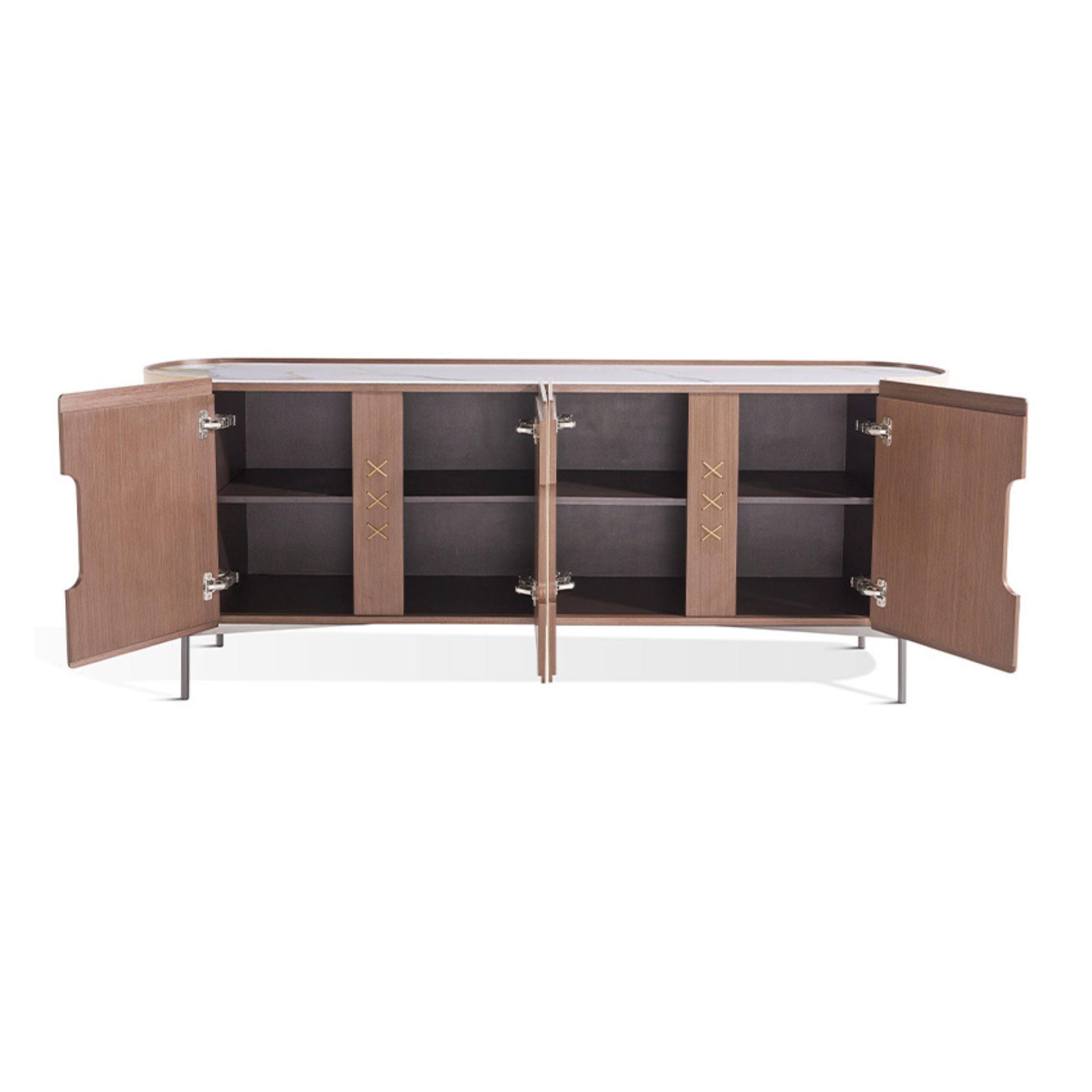 Stitch Saddle Leather Sideboard / Cabinet MLL-T32 -  Cabinets - ebarza Furniture UAE | Shop Modern Furniture in Abu Dhabi & Dubai - مفروشات ايبازرا في الامارات | تسوق اثاث عصري وديكورات مميزة في دبي وابوظبي