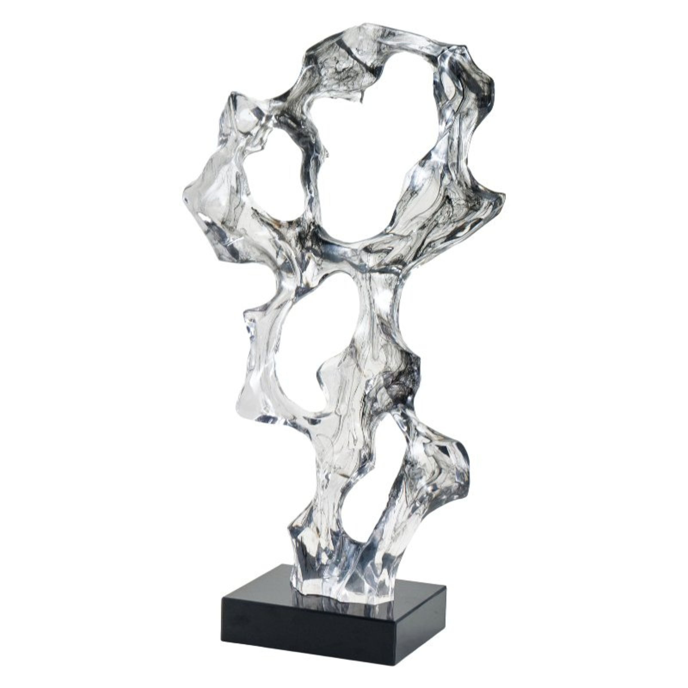 CLEAR RESIN & MARBLE ABSTRACT SCULPTURE SH-T012 -  Home Decor Figurines - ebarza Furniture UAE | Shop Modern Furniture in Abu Dhabi & Dubai - مفروشات ايبازرا في الامارات | تسوق اثاث عصري وديكورات مميزة في دبي وابوظبي