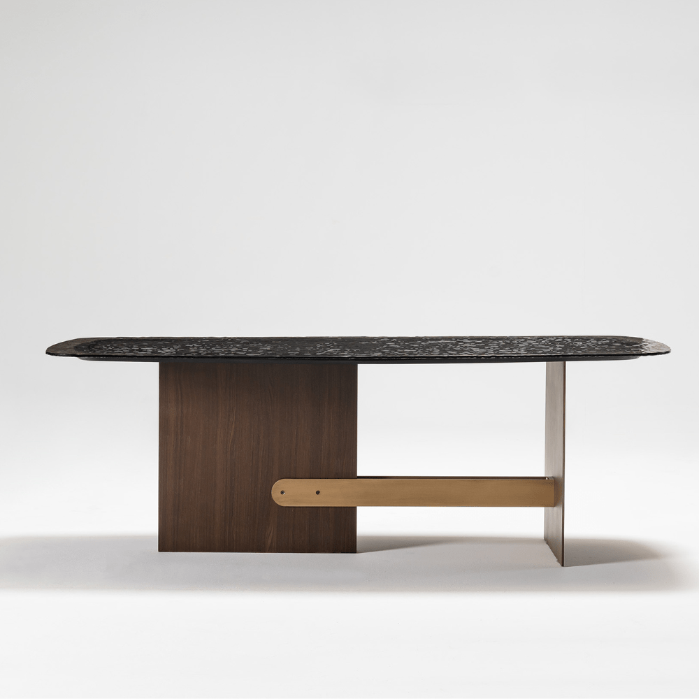 Era Dining Table With Glass Top and Wood Legs Era-Glassdining -  Dining Tables - ebarza Furniture UAE | Shop Modern Furniture in Abu Dhabi & Dubai - مفروشات ايبازرا في الامارات | تسوق اثاث عصري وديكورات مميزة في دبي وابوظبي