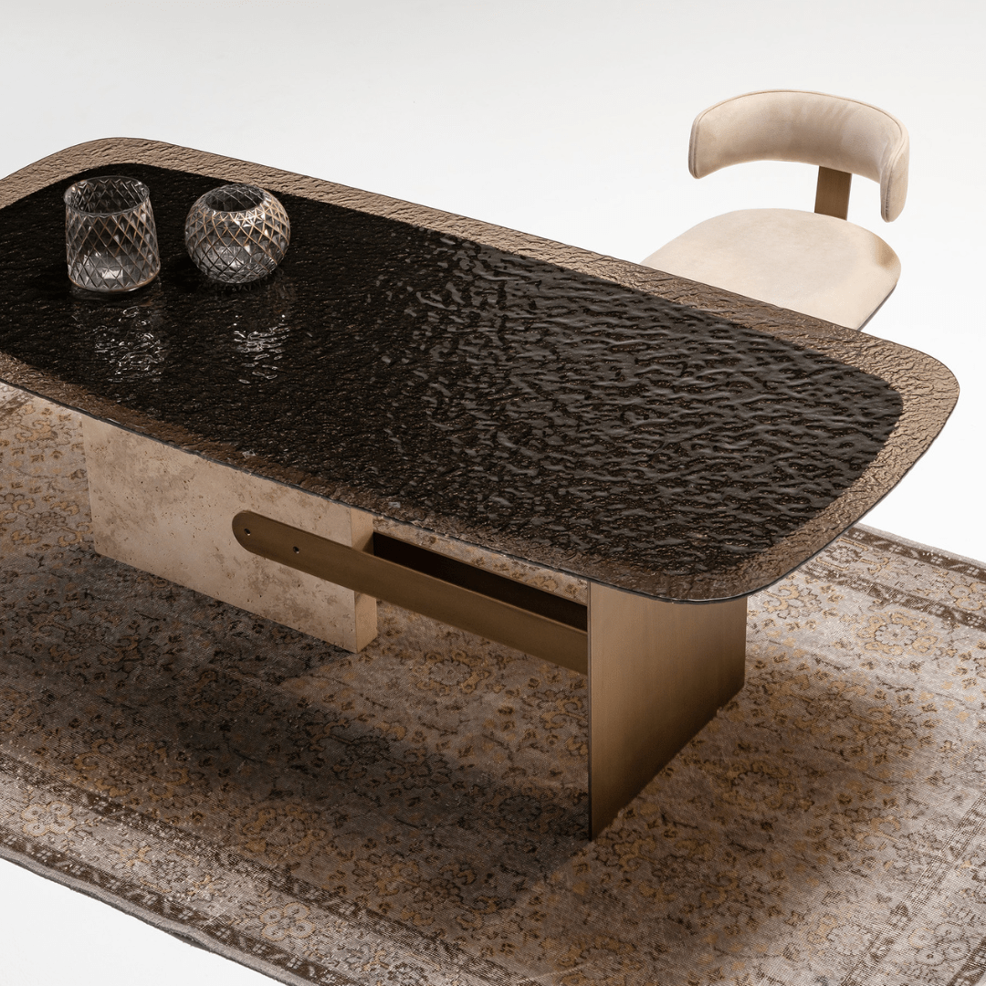 Era Dining Table With Glass Top and Wood Legs Era-Glassdining -  Dining Tables - ebarza Furniture UAE | Shop Modern Furniture in Abu Dhabi & Dubai - مفروشات ايبازرا في الامارات | تسوق اثاث عصري وديكورات مميزة في دبي وابوظبي