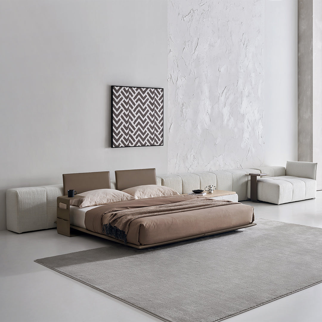 Puzzle Suspended Bed Base with 2 backrest - SF080 -  Bedsteads - ebarza Furniture UAE | Shop Modern Furniture in Abu Dhabi & Dubai - مفروشات ايبازرا في الامارات | تسوق اثاث عصري وديكورات مميزة في دبي وابوظبي