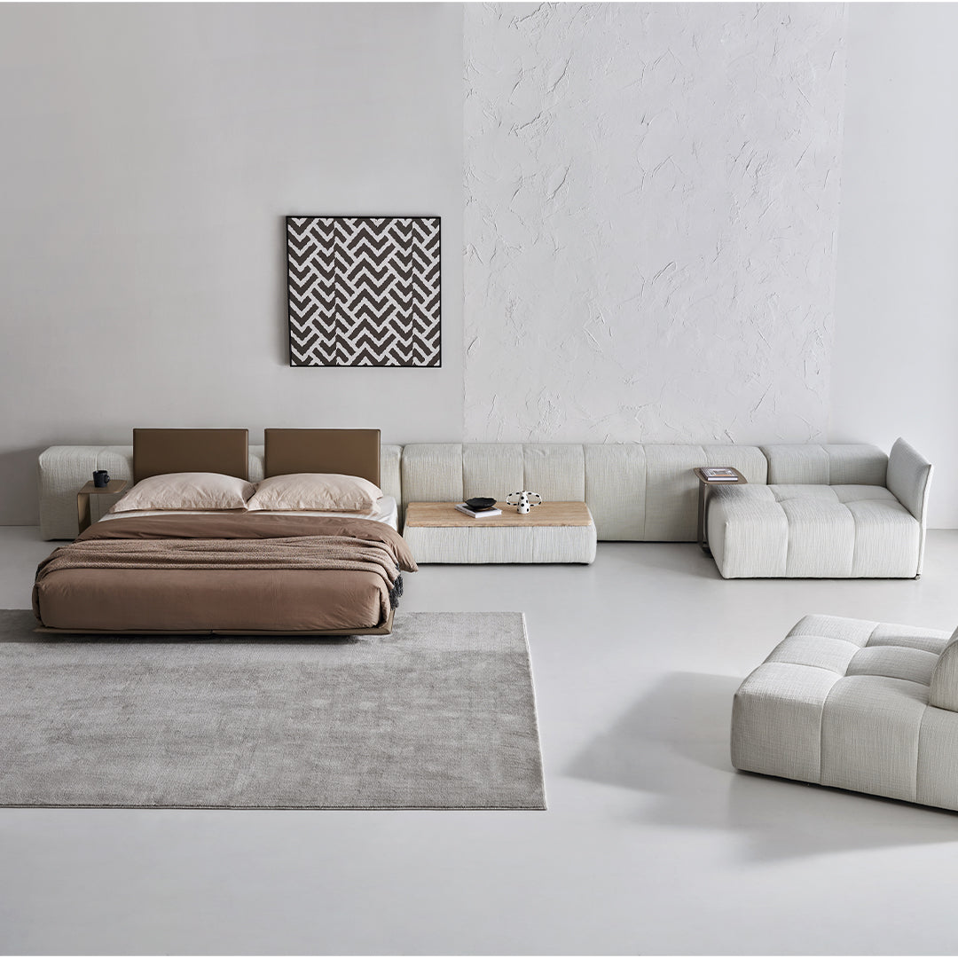 Puzzle Suspended Bed Base with 2 backrest - SF080 -  Bedsteads - ebarza Furniture UAE | Shop Modern Furniture in Abu Dhabi & Dubai - مفروشات ايبازرا في الامارات | تسوق اثاث عصري وديكورات مميزة في دبي وابوظبي