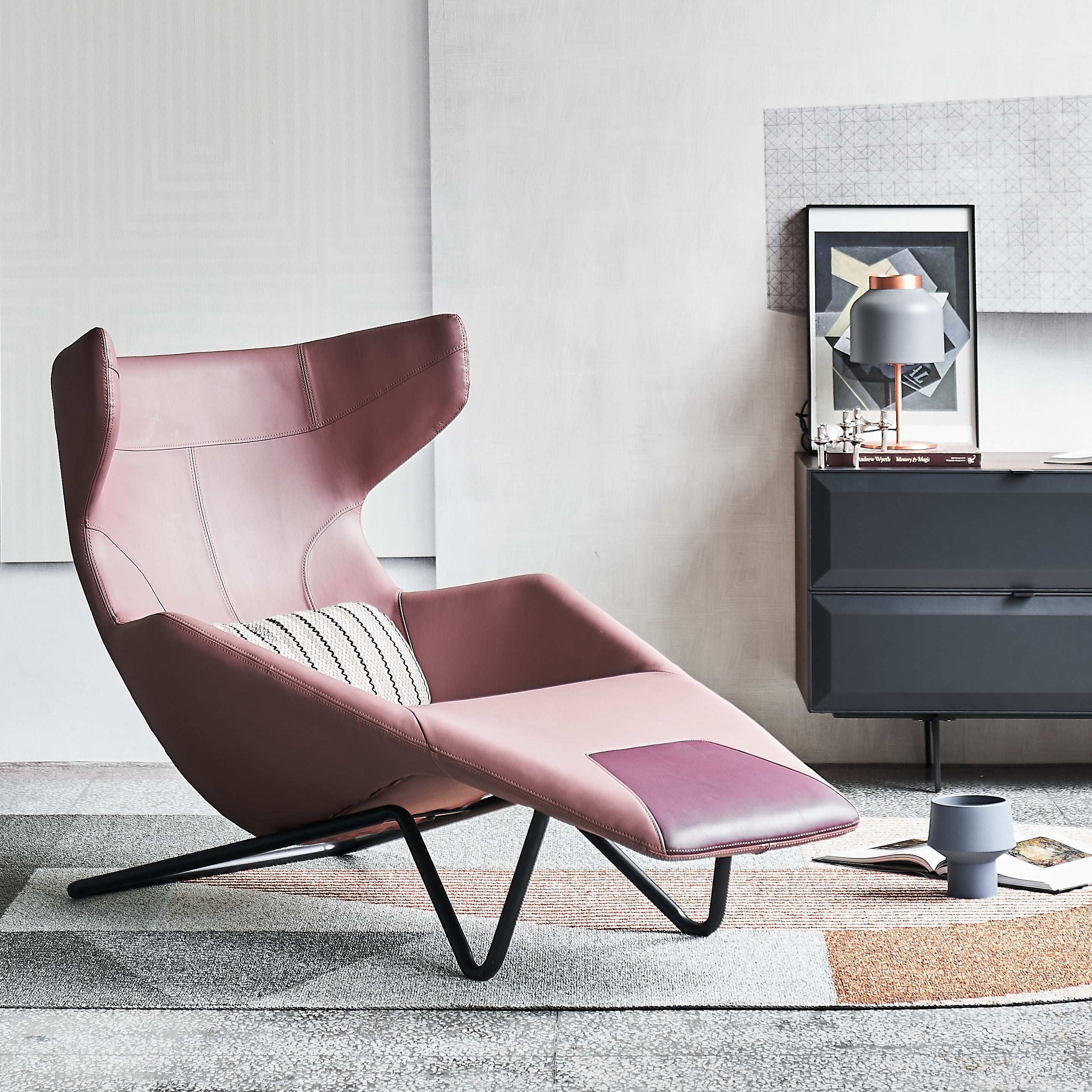 Relax Lounge Chair Lc035-P -  Lounge Chairs - ebarza Furniture UAE | Shop Modern Furniture in Abu Dhabi & Dubai - مفروشات ايبازرا في الامارات | تسوق اثاث عصري وديكورات مميزة في دبي وابوظبي