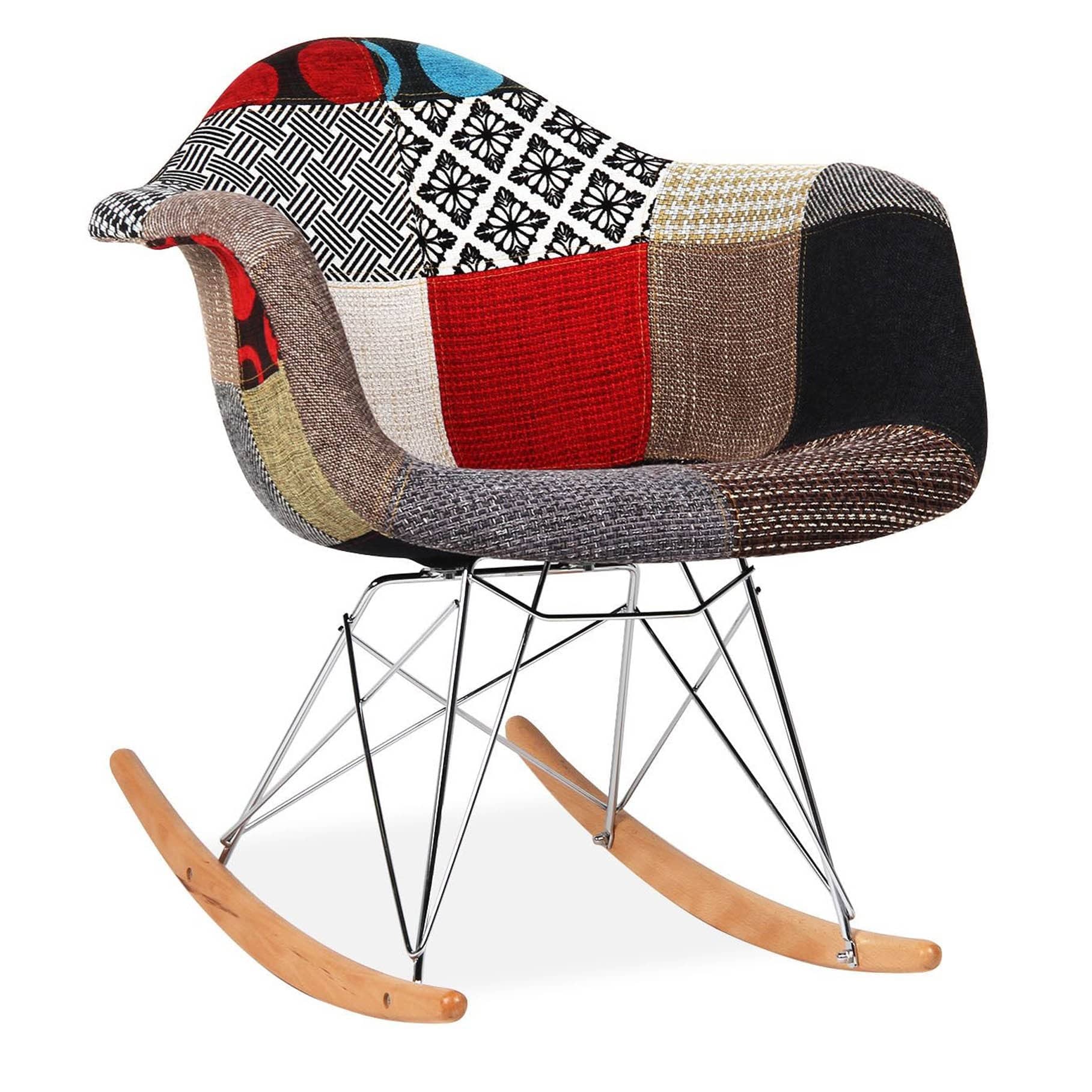 Rocking Chair-Fabric- Msr0151F -  Chairs - ebarza Furniture UAE | Shop Modern Furniture in Abu Dhabi & Dubai - مفروشات ايبازرا في الامارات | تسوق اثاث عصري وديكورات مميزة في دبي وابوظبي