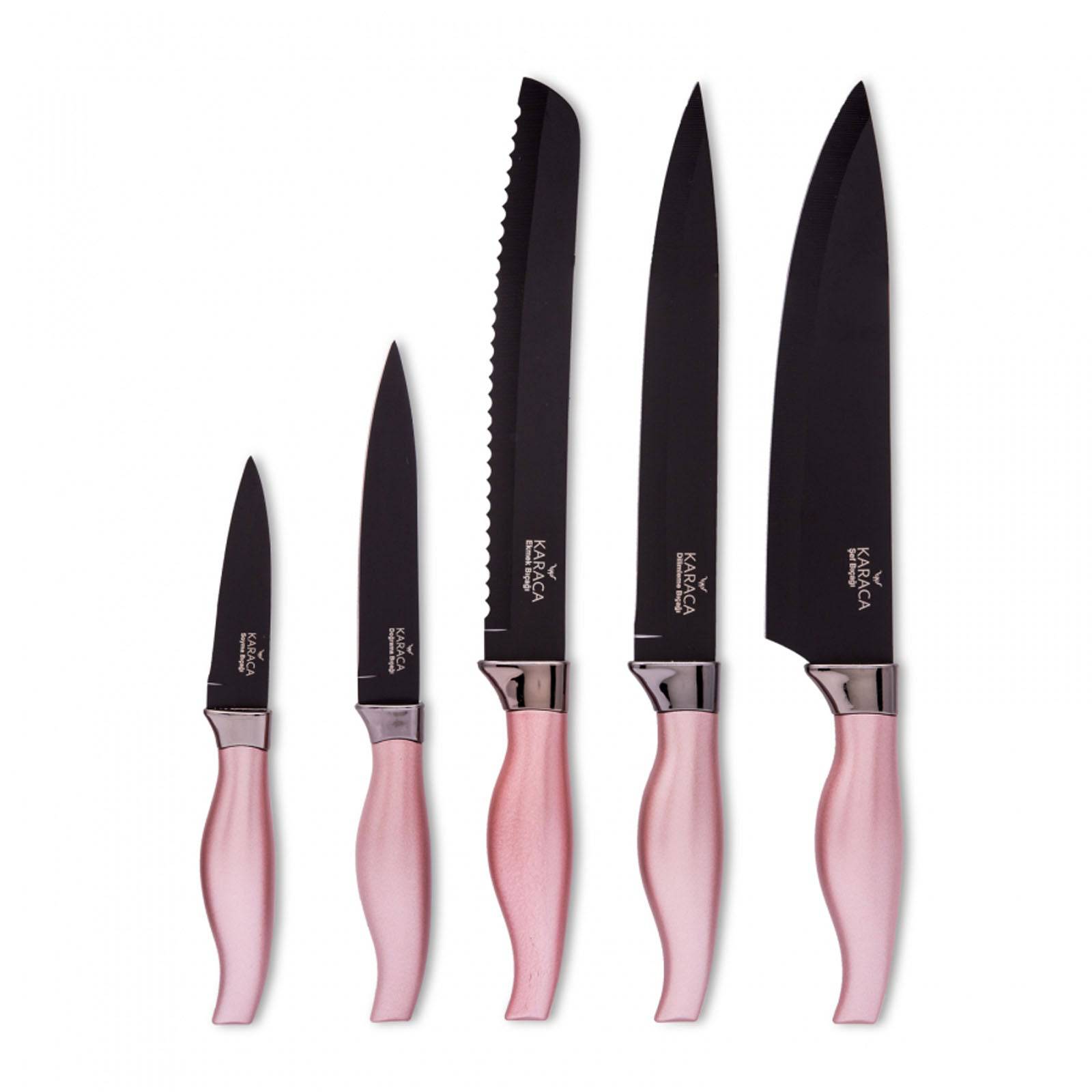 Rosegold 6 Piece Knife Set 153.03.07.4567 -  Kitchen Knives - ebarza Furniture UAE | Shop Modern Furniture in Abu Dhabi & Dubai - مفروشات ايبازرا في الامارات | تسوق اثاث عصري وديكورات مميزة في دبي وابوظبي