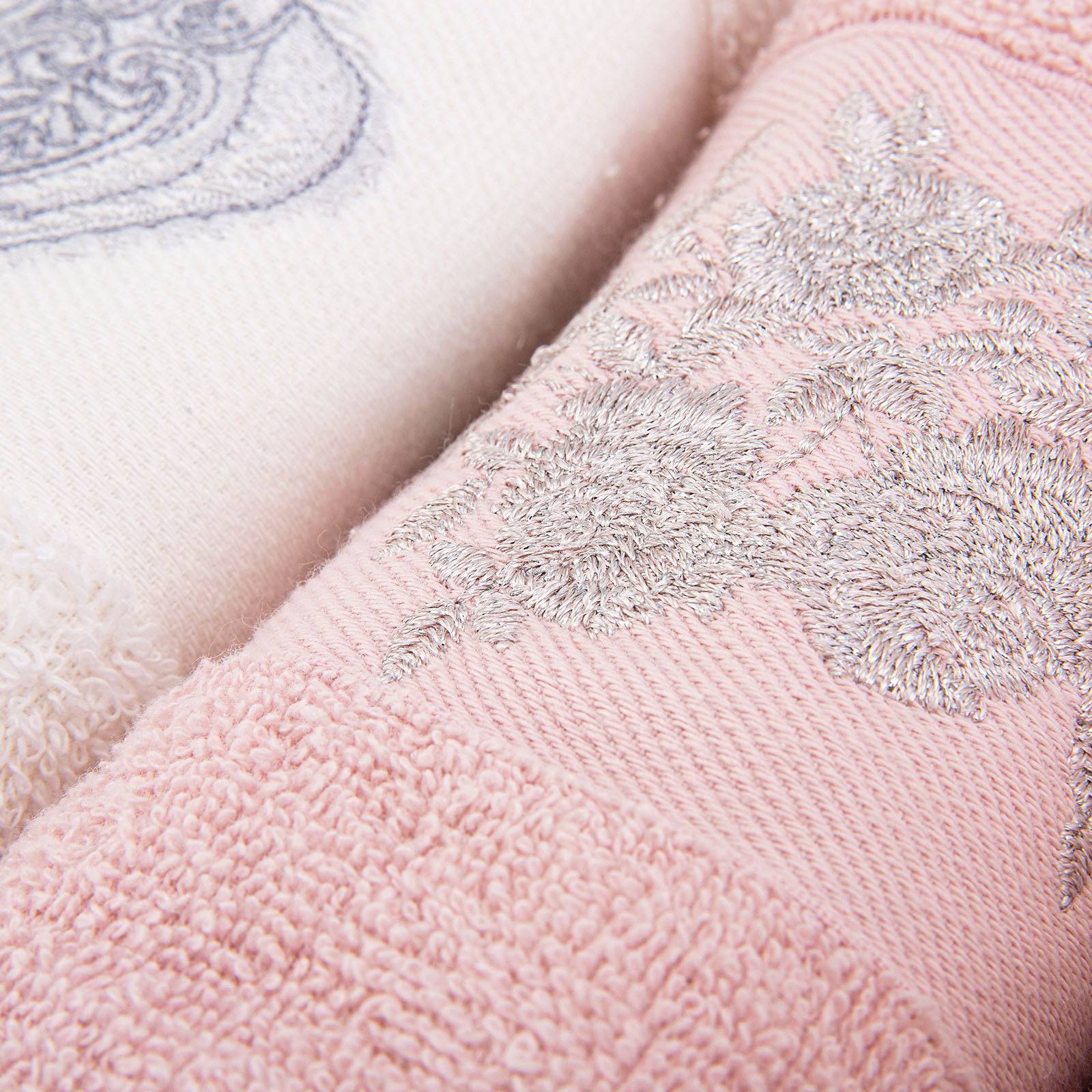 Roselyn Wave Pudra Offwhite Set 200.15.01.0153 -  Towels - ebarza Furniture UAE | Shop Modern Furniture in Abu Dhabi & Dubai - مفروشات ايبازرا في الامارات | تسوق اثاث عصري وديكورات مميزة في دبي وابوظبي