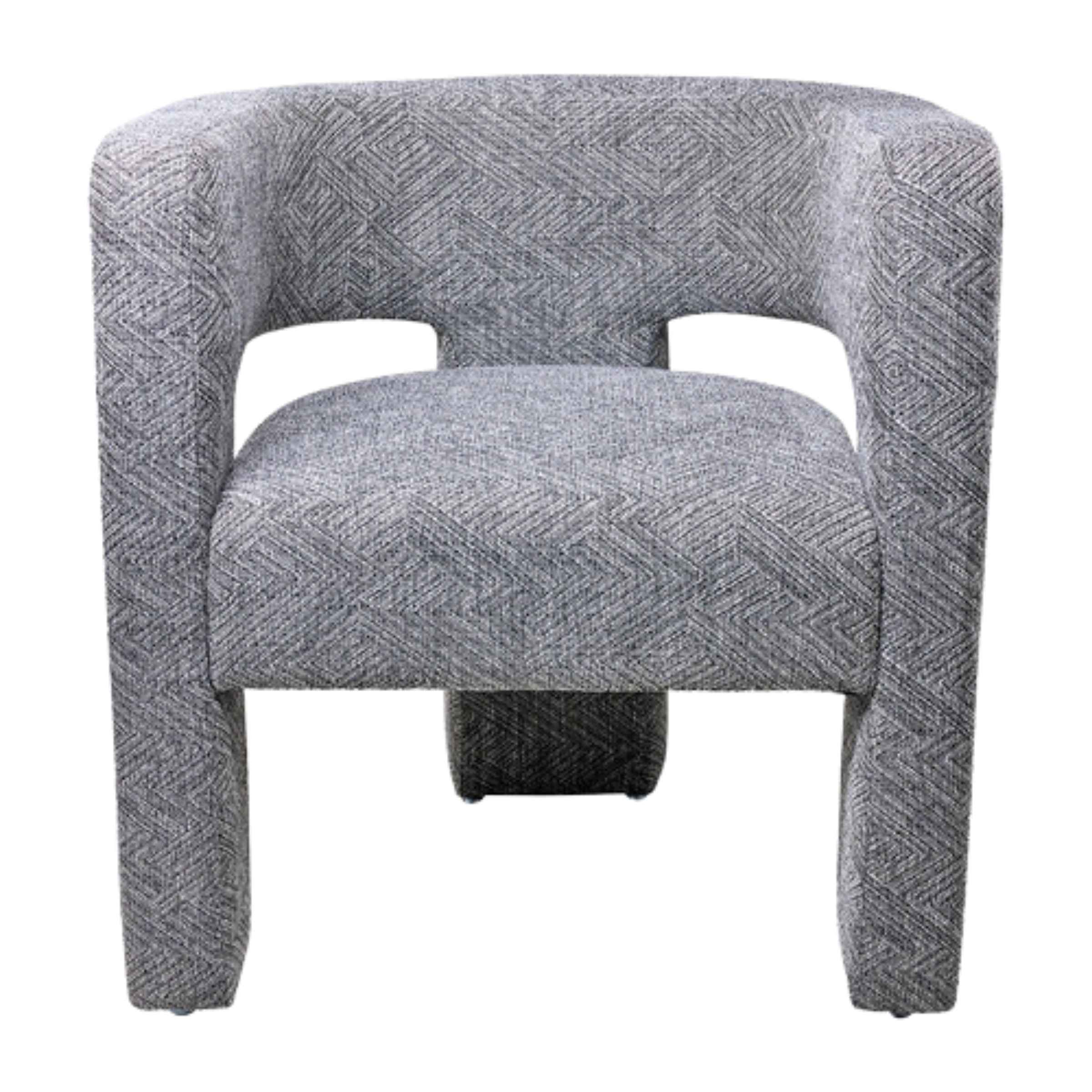 Round Back Chair-Gray 17041-01 -  Armchairs - ebarza Furniture UAE | Shop Modern Furniture in Abu Dhabi & Dubai - مفروشات ايبازرا في الامارات | تسوق اثاث عصري وديكورات مميزة في دبي وابوظبي