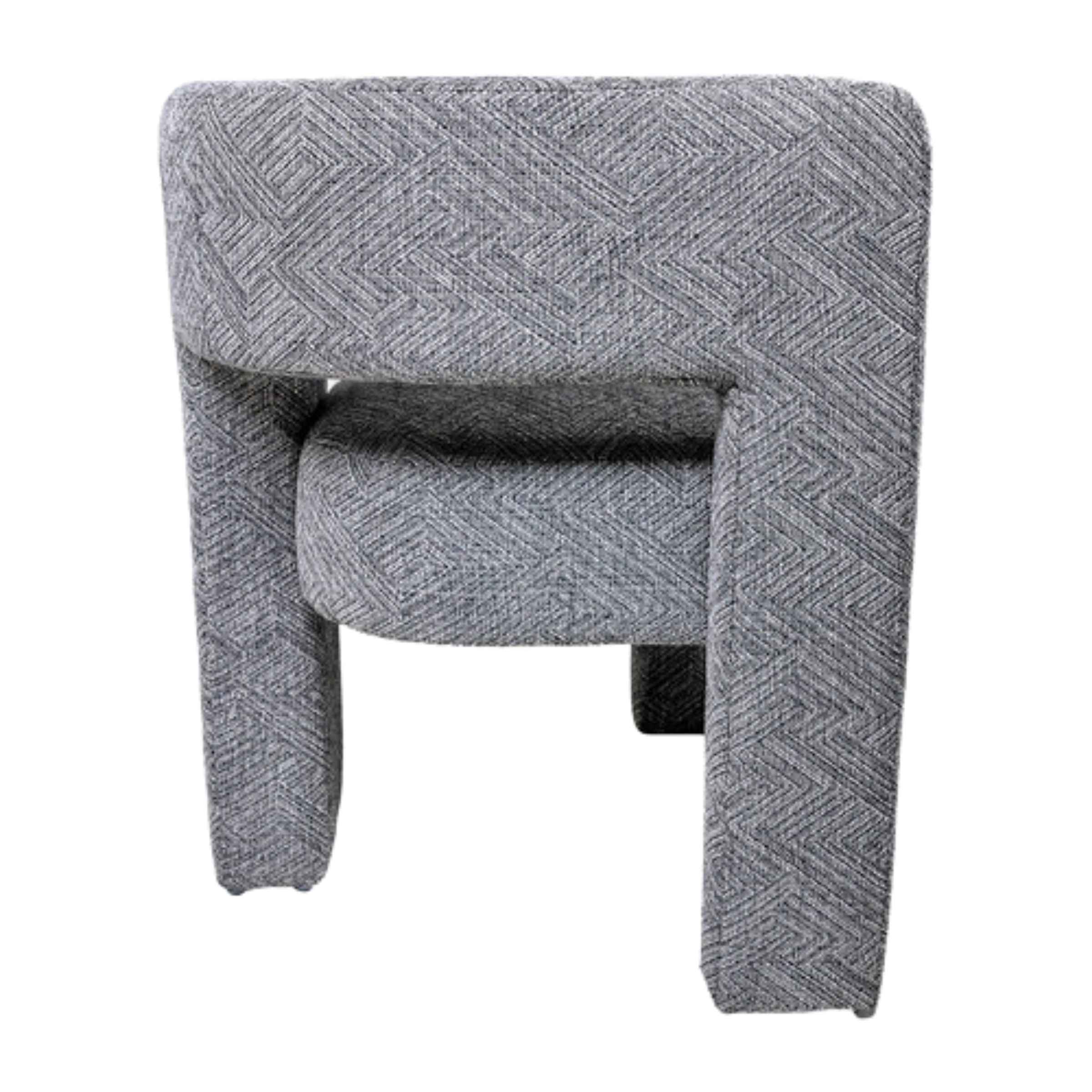 Round Back Chair-Gray 17041-01 -  Armchairs - ebarza Furniture UAE | Shop Modern Furniture in Abu Dhabi & Dubai - مفروشات ايبازرا في الامارات | تسوق اثاث عصري وديكورات مميزة في دبي وابوظبي