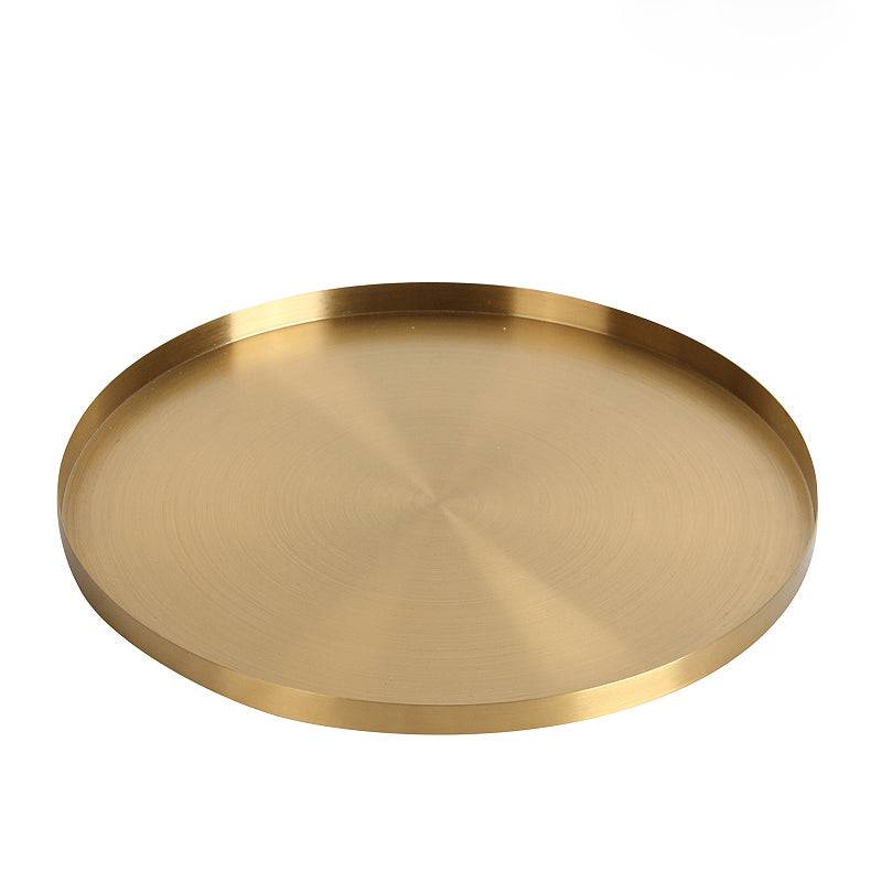 Round Golden Tray Fc-W2007 -  Trays - ebarza Furniture UAE | Shop Modern Furniture in Abu Dhabi & Dubai - مفروشات ايبازرا في الامارات | تسوق اثاث عصري وديكورات مميزة في دبي وابوظبي