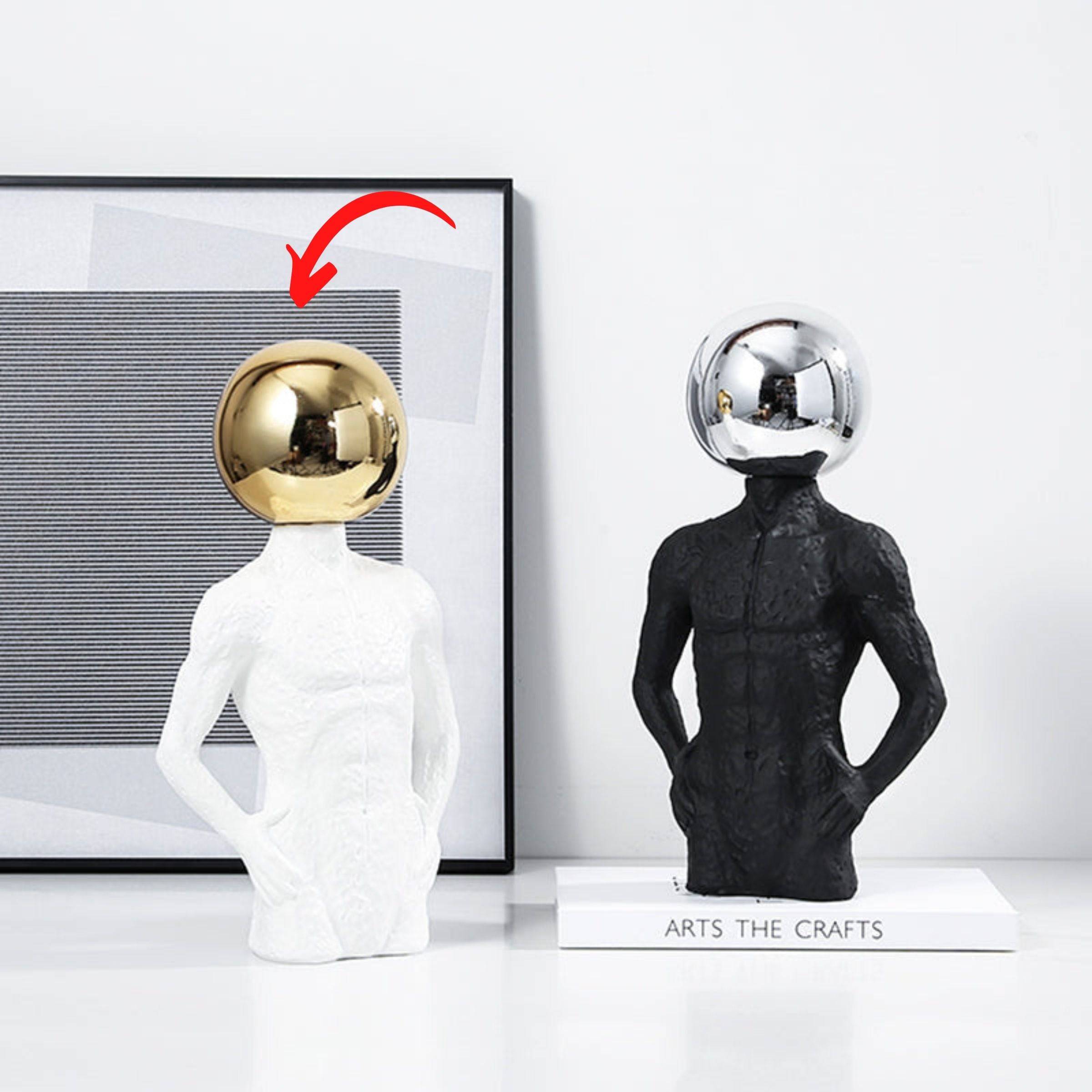 Round Man Gold A Fc-Sz2194A -  Home Decor Figurines - ebarza Furniture UAE | Shop Modern Furniture in Abu Dhabi & Dubai - مفروشات ايبازرا في الامارات | تسوق اثاث عصري وديكورات مميزة في دبي وابوظبي
