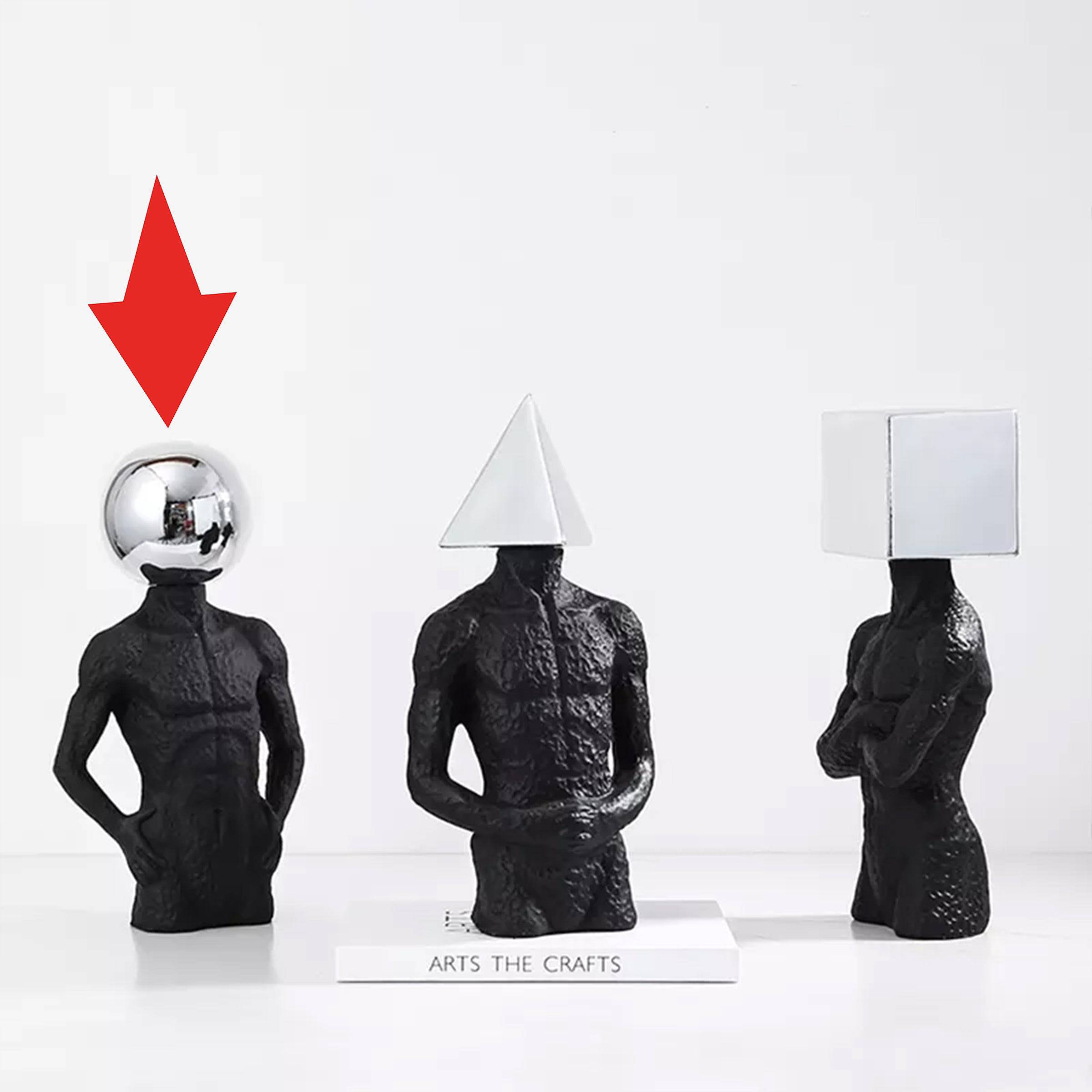 Round Man Silver B Fc-Sz2194B -  Home Decor Figurines - ebarza Furniture UAE | Shop Modern Furniture in Abu Dhabi & Dubai - مفروشات ايبازرا في الامارات | تسوق اثاث عصري وديكورات مميزة في دبي وابوظبي