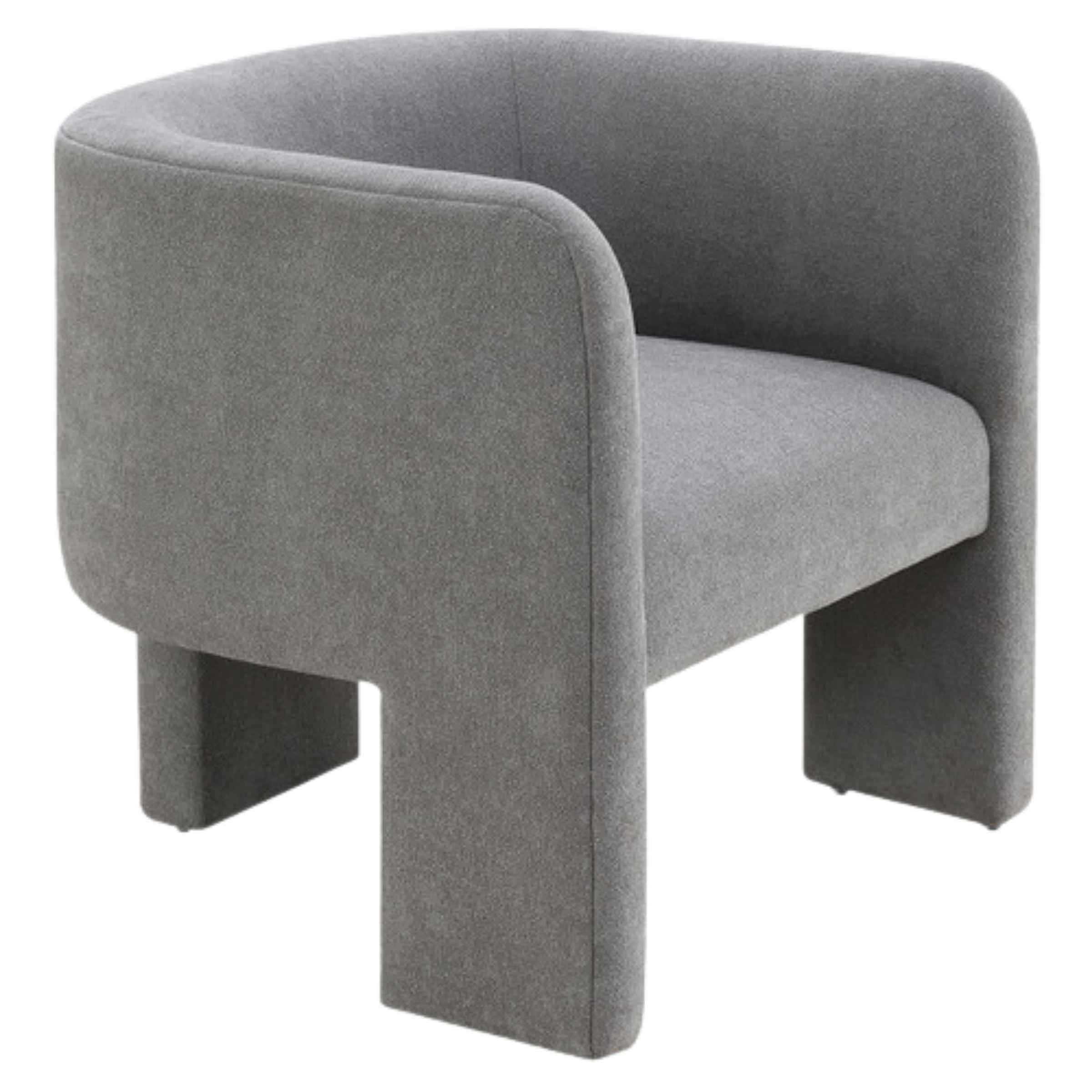 Rounded Back Tripod Chair - Grey 17044 -  Armchairs - ebarza Furniture UAE | Shop Modern Furniture in Abu Dhabi & Dubai - مفروشات ايبازرا في الامارات | تسوق اثاث عصري وديكورات مميزة في دبي وابوظبي