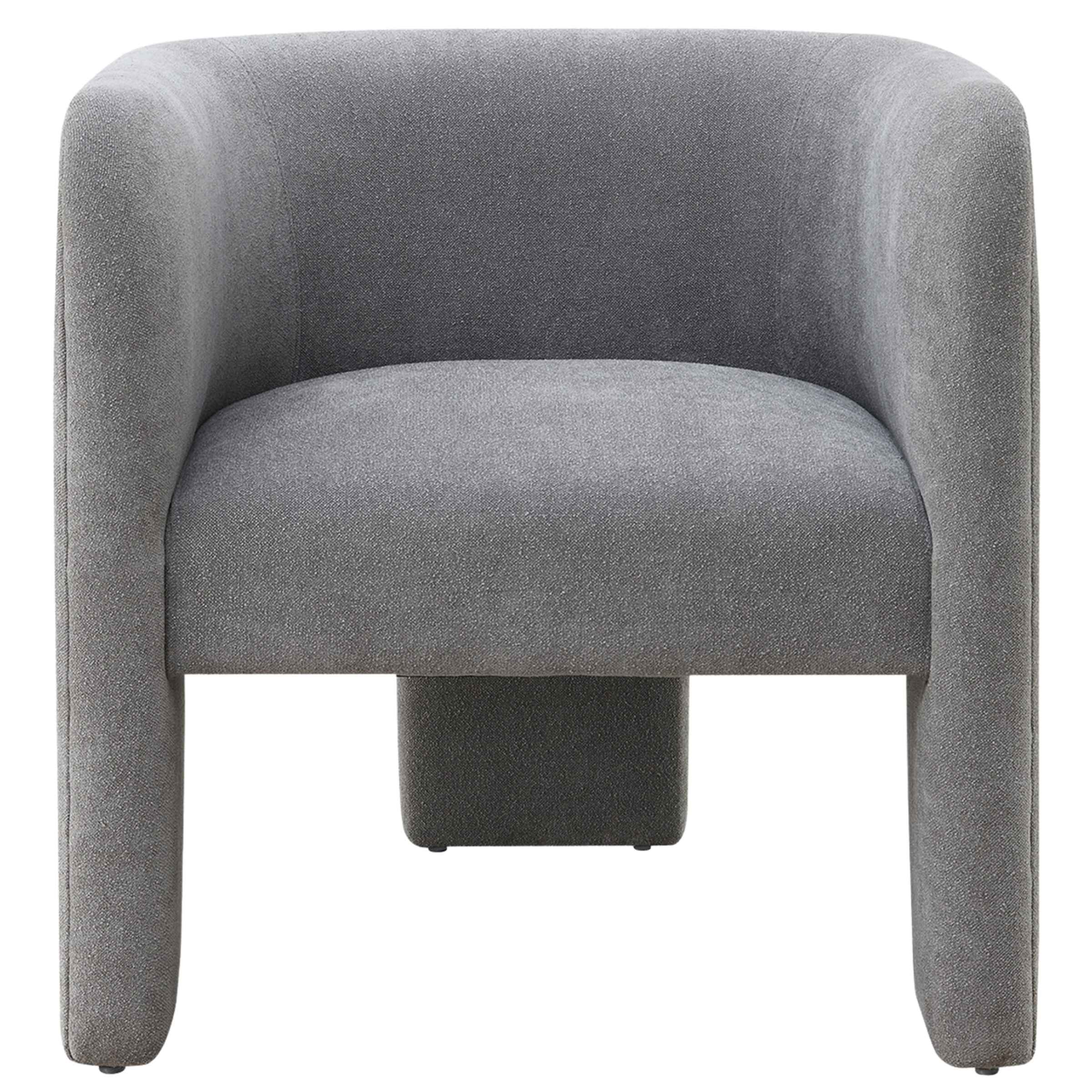 Rounded Back Tripod Chair - Grey 17044 -  Armchairs - ebarza Furniture UAE | Shop Modern Furniture in Abu Dhabi & Dubai - مفروشات ايبازرا في الامارات | تسوق اثاث عصري وديكورات مميزة في دبي وابوظبي