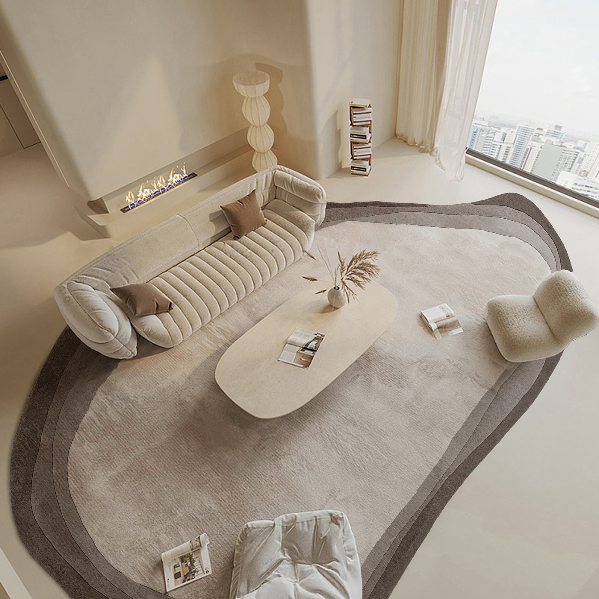 350X250 Cm COBBLESTONE PATH WOOL BEIGE, DARK BEIGE AND BROWN  Rug JH-22744 -  Rugs - ebarza Furniture UAE | Shop Modern Furniture in Abu Dhabi & Dubai - مفروشات ايبازرا في الامارات | تسوق اثاث عصري وديكورات مميزة في دبي وابوظبي