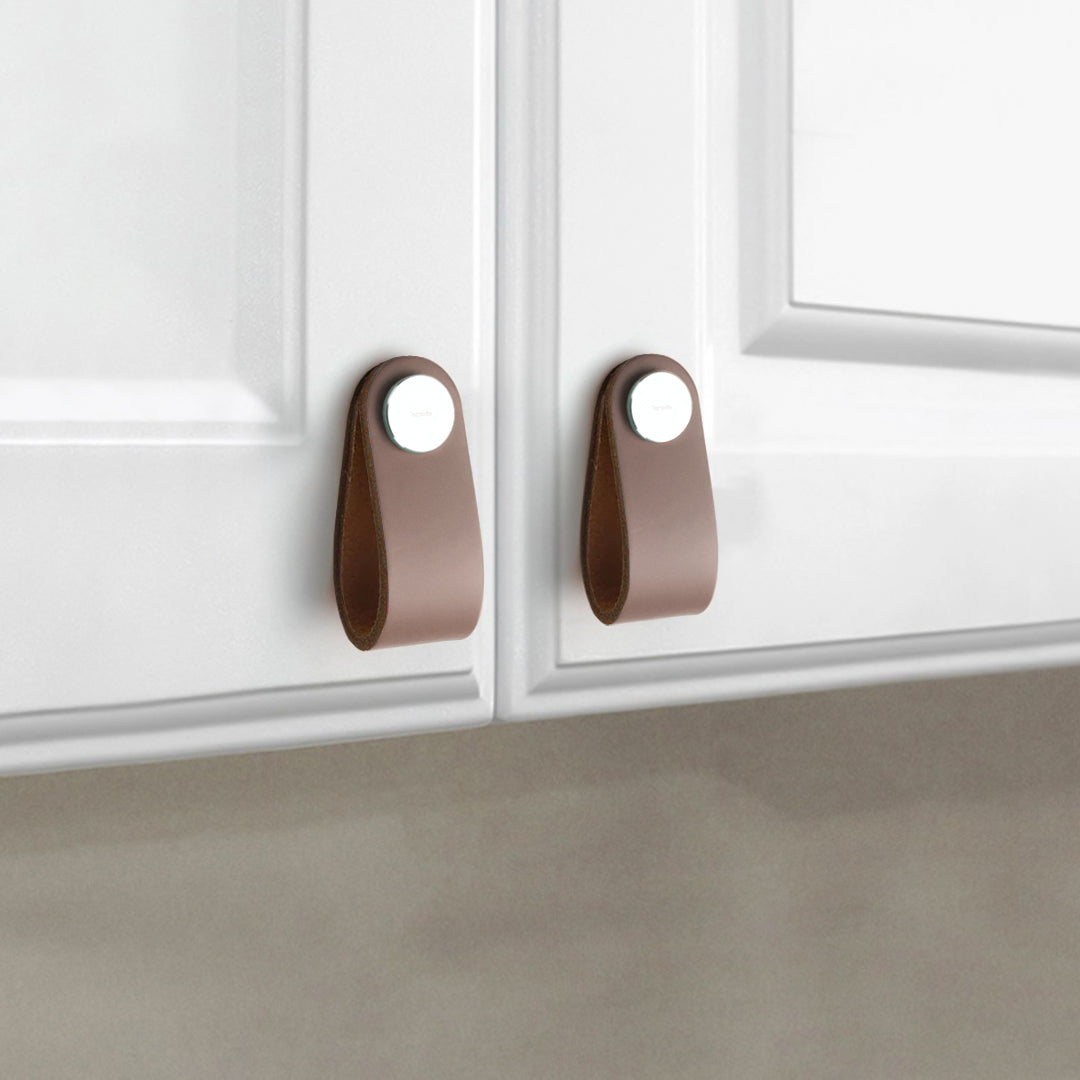 Cowhide Layer & SS Button Knob - 588-Knob-4 -  Door Handles - ebarza Furniture UAE | Shop Modern Furniture in Abu Dhabi & Dubai - مفروشات ايبازرا في الامارات | تسوق اثاث عصري وديكورات مميزة في دبي وابوظبي