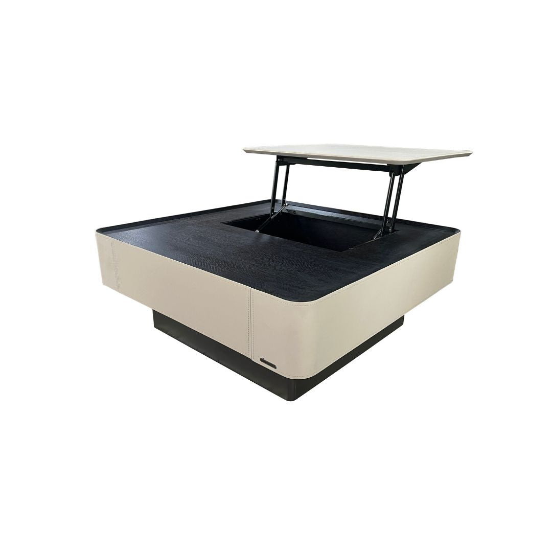 Saddle Leather Veneer Coffee Table MLL-D110 -  Coffee Tables - ebarza Furniture UAE | Shop Modern Furniture in Abu Dhabi & Dubai - مفروشات ايبازرا في الامارات | تسوق اثاث عصري وديكورات مميزة في دبي وابوظبي