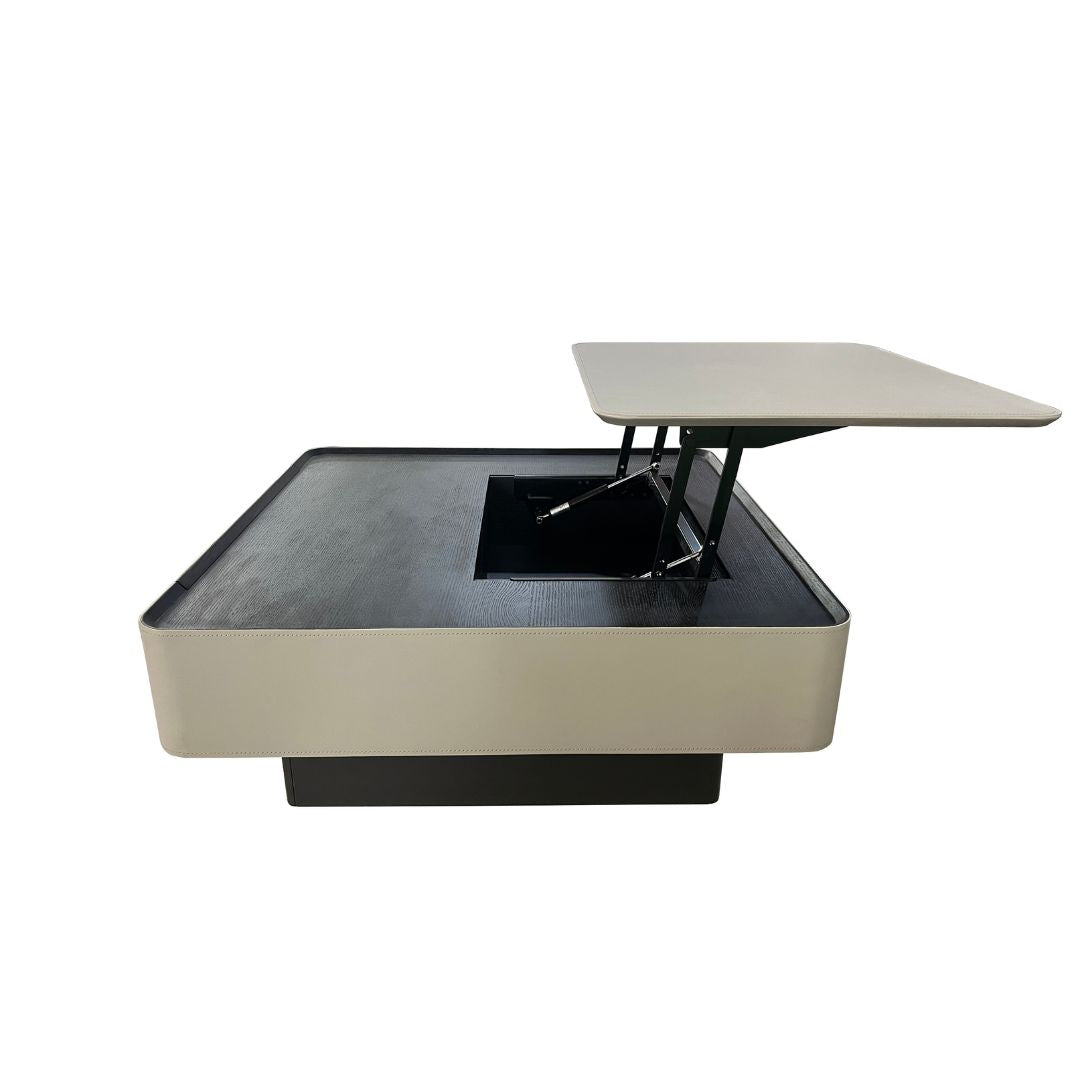 Saddle Leather Veneer Coffee Table MLL-D110 -  Coffee Tables - ebarza Furniture UAE | Shop Modern Furniture in Abu Dhabi & Dubai - مفروشات ايبازرا في الامارات | تسوق اثاث عصري وديكورات مميزة في دبي وابوظبي