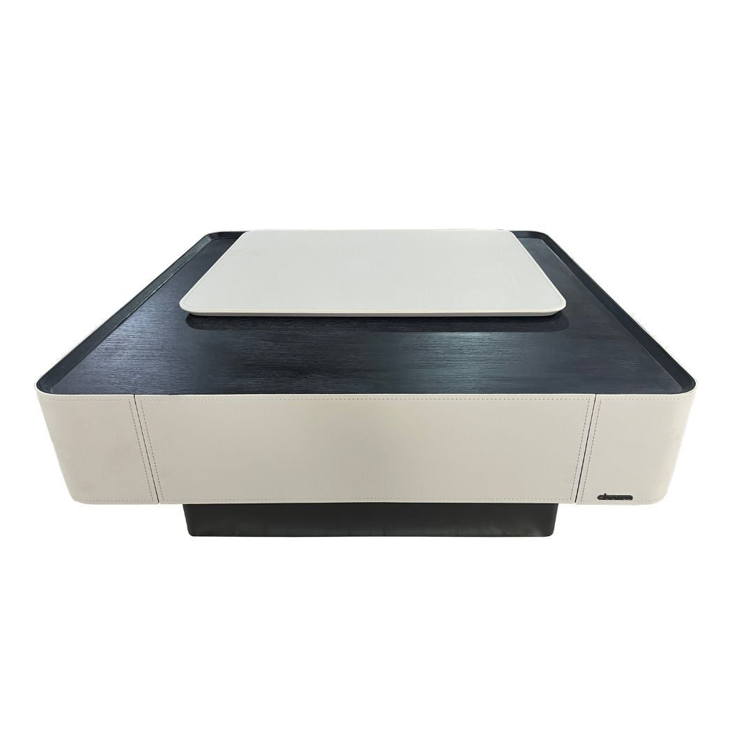 Saddle Leather Veneer Coffee Table MLL-D110 -  Coffee Tables - ebarza Furniture UAE | Shop Modern Furniture in Abu Dhabi & Dubai - مفروشات ايبازرا في الامارات | تسوق اثاث عصري وديكورات مميزة في دبي وابوظبي