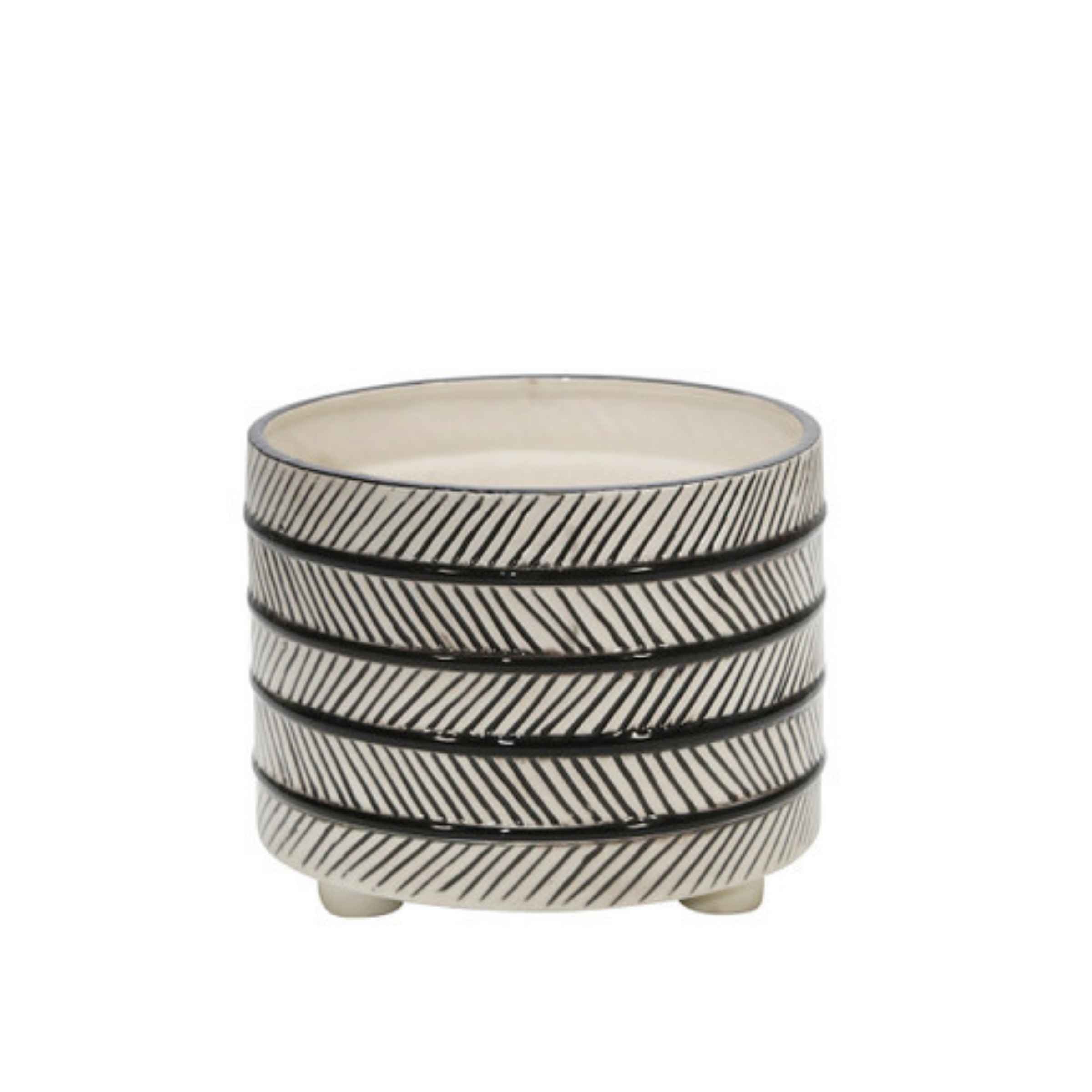 Set Of 2 Ceramic Diamond Footed Planter 25, 30 Cm 15064-06 -  Planter Boxes - ebarza Furniture UAE | Shop Modern Furniture in Abu Dhabi & Dubai - مفروشات ايبازرا في الامارات | تسوق اثاث عصري وديكورات مميزة في دبي وابوظبي