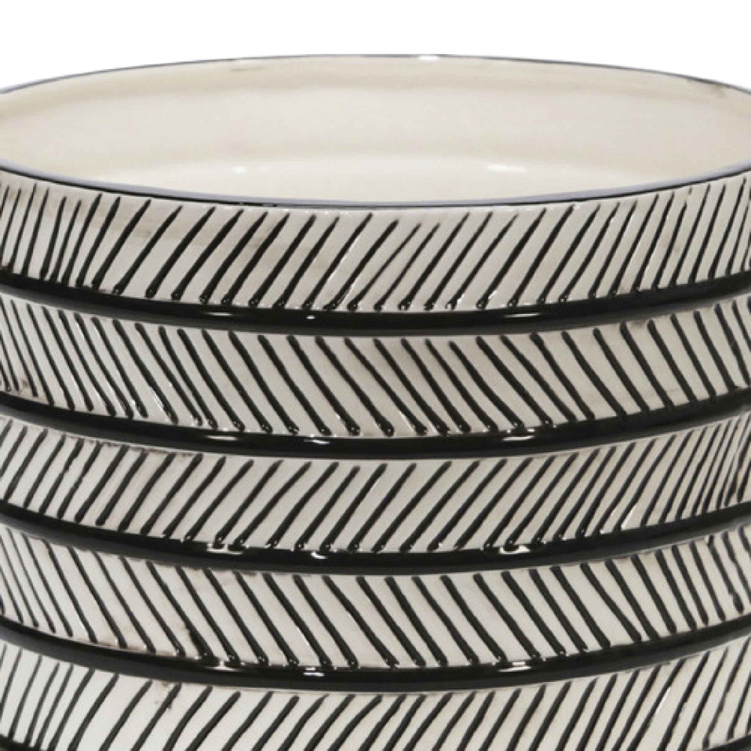 Set Of 2 Ceramic Diamond Footed Planter 25, 30 Cm 15064-06 -  Planter Boxes - ebarza Furniture UAE | Shop Modern Furniture in Abu Dhabi & Dubai - مفروشات ايبازرا في الامارات | تسوق اثاث عصري وديكورات مميزة في دبي وابوظبي