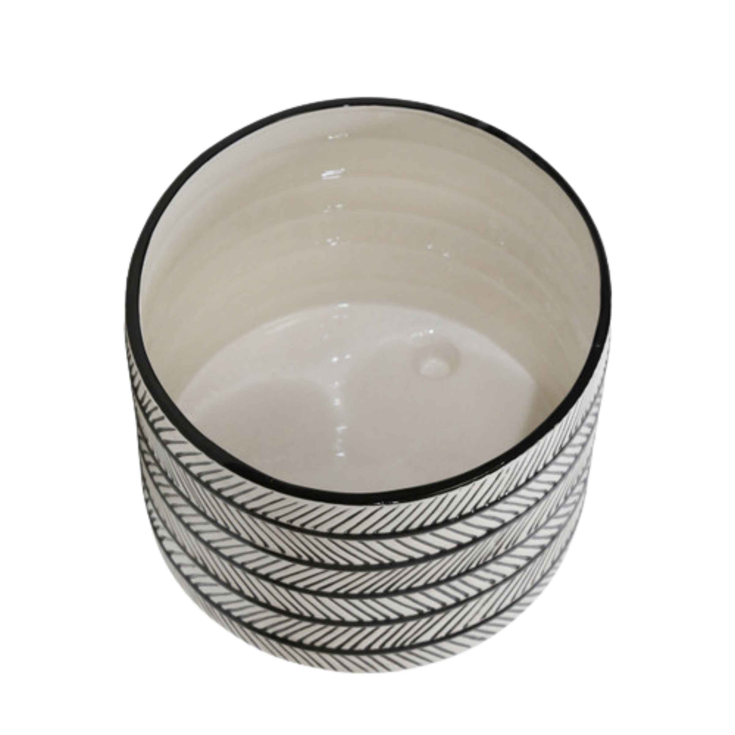 Set Of 2 Ceramic Diamond Footed Planter 25, 30 Cm 15064-06 -  Planter Boxes - ebarza Furniture UAE | Shop Modern Furniture in Abu Dhabi & Dubai - مفروشات ايبازرا في الامارات | تسوق اثاث عصري وديكورات مميزة في دبي وابوظبي