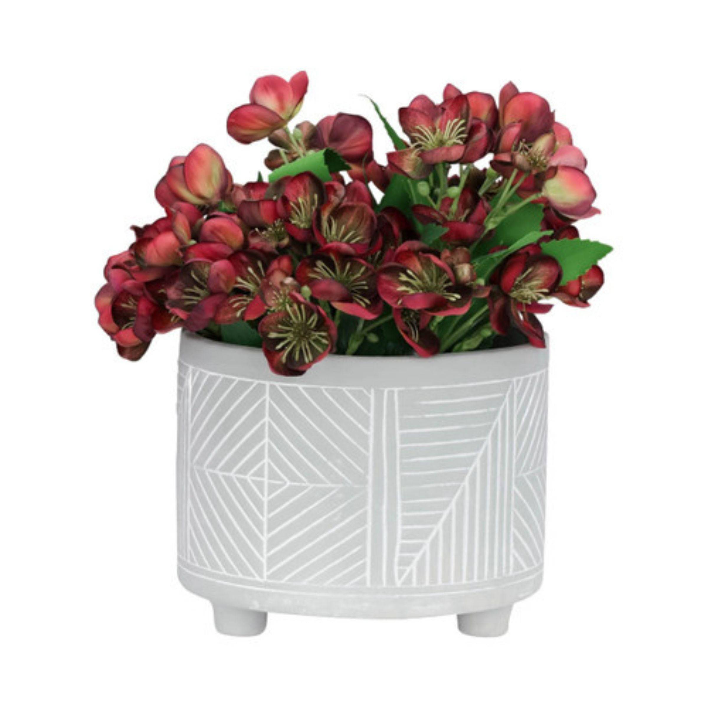 Set Of 2 Ceramic Diamond Footed Planter 25 And 30 Cm - Gray 15064-05 -  Planter Boxes - ebarza Furniture UAE | Shop Modern Furniture in Abu Dhabi & Dubai - مفروشات ايبازرا في الامارات | تسوق اثاث عصري وديكورات مميزة في دبي وابوظبي