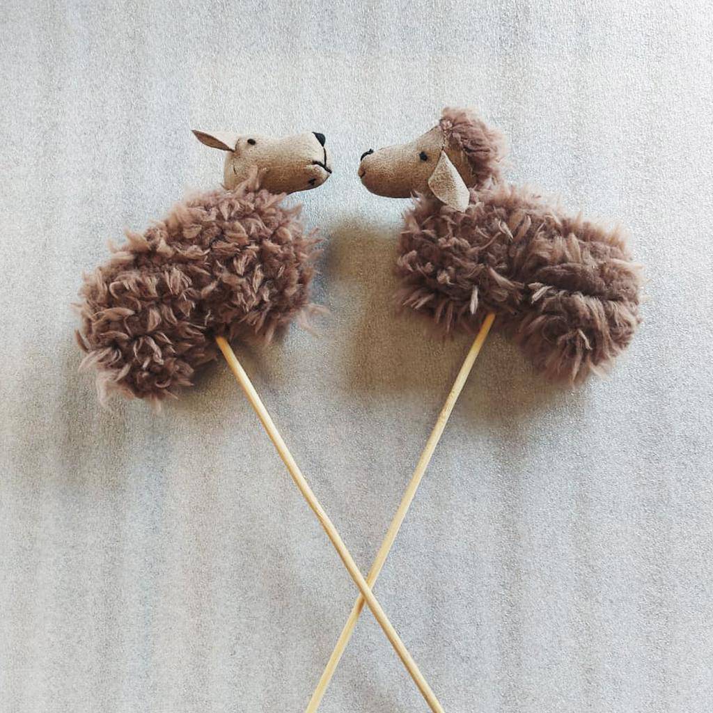 Set Of 2 Handmade Cute Sheep Decorative Sheep T14473A -  Kids - ebarza Furniture UAE | Shop Modern Furniture in Abu Dhabi & Dubai - مفروشات ايبازرا في الامارات | تسوق اثاث عصري وديكورات مميزة في دبي وابوظبي