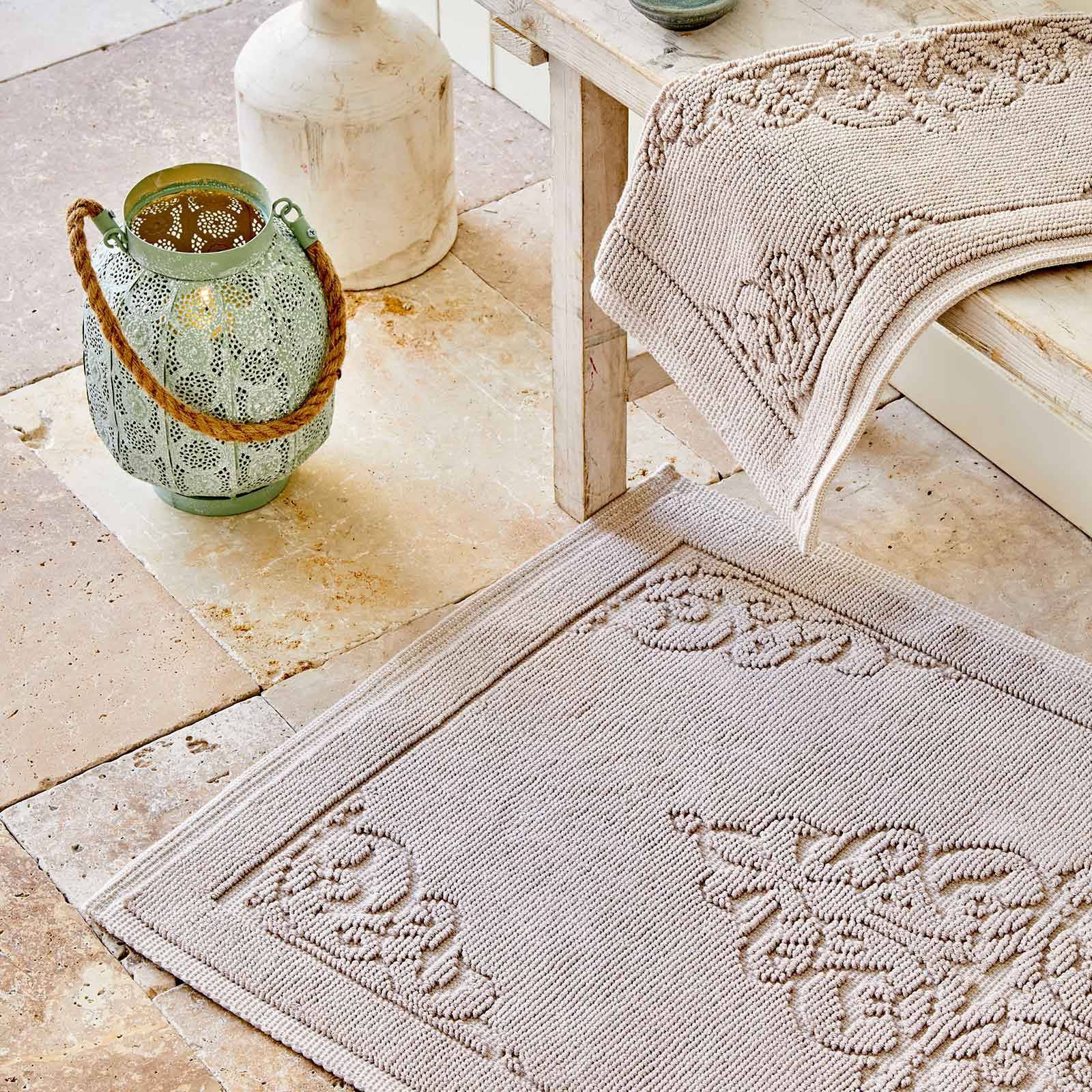 Set Of 2 Karaca Home Milly Powder Krem  200.16.01.0381 -  Bath Mats - ebarza Furniture UAE | Shop Modern Furniture in Abu Dhabi & Dubai - مفروشات ايبازرا في الامارات | تسوق اثاث عصري وديكورات مميزة في دبي وابوظبي