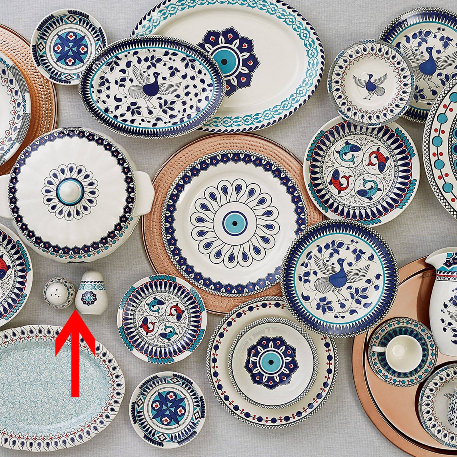 Set of 2  Karaca Salt + Paper Mai Seljuk Series Set 153.03.07.9026  +   153.03.07.9027 -  Spice Sets - ebarza Furniture UAE | Shop Modern Furniture in Abu Dhabi & Dubai - مفروشات ايبازرا في الامارات | تسوق اثاث عصري وديكورات مميزة في دبي وابوظبي