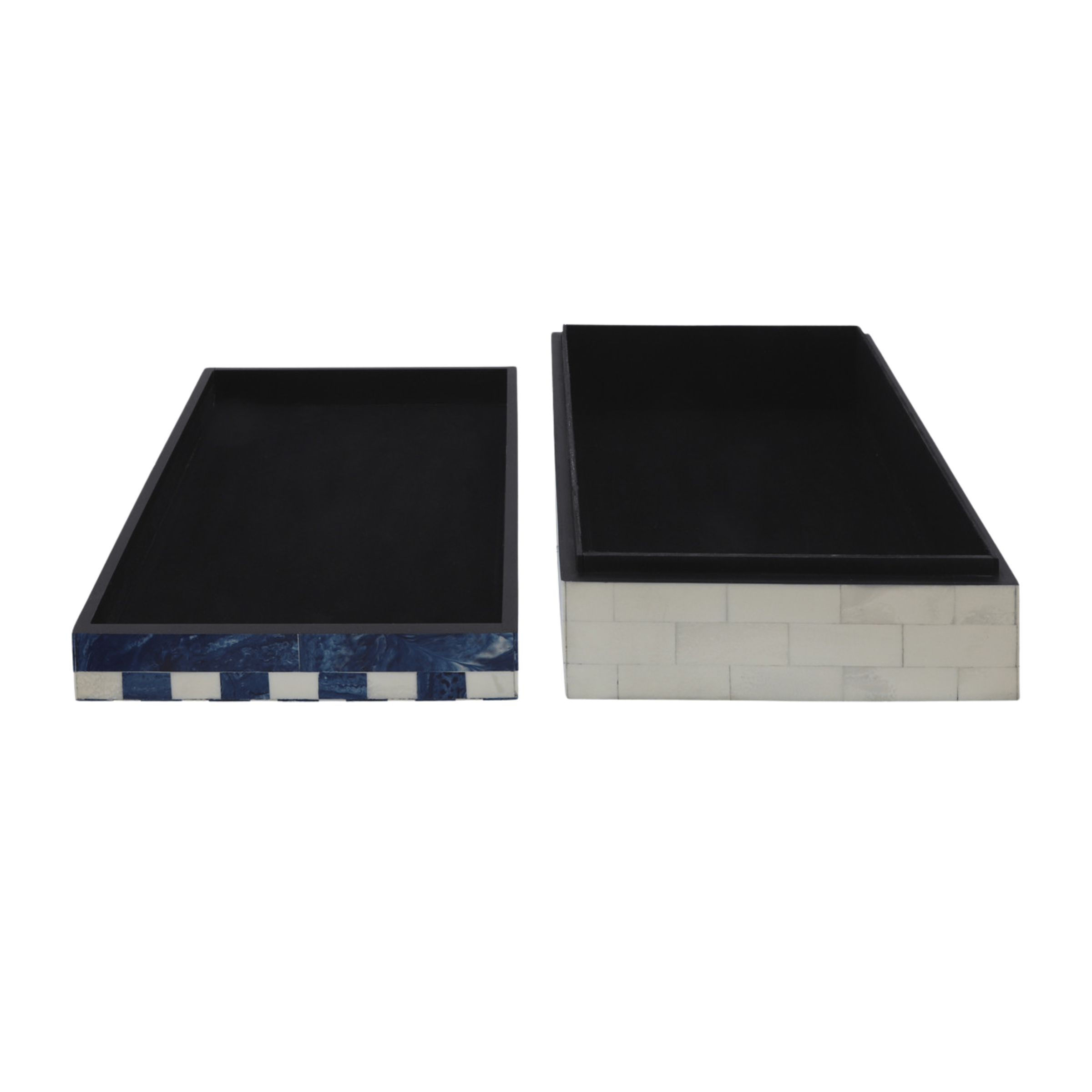 Set Of 2 Resin Decorative Box - Blue 16649 -  Decorative Boxes - ebarza Furniture UAE | Shop Modern Furniture in Abu Dhabi & Dubai - مفروشات ايبازرا في الامارات | تسوق اثاث عصري وديكورات مميزة في دبي وابوظبي