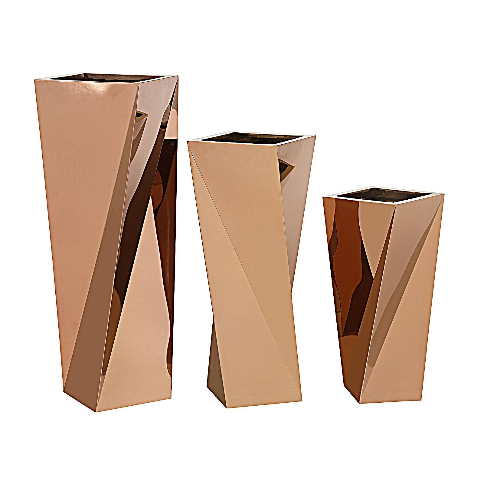Set Of 3 Large Stainless Steel Planter Box Jks090-91-92 Tg-P02-Rg -  Planter Boxes - ebarza Furniture UAE | Shop Modern Furniture in Abu Dhabi & Dubai - مفروشات ايبازرا في الامارات | تسوق اثاث عصري وديكورات مميزة في دبي وابوظبي