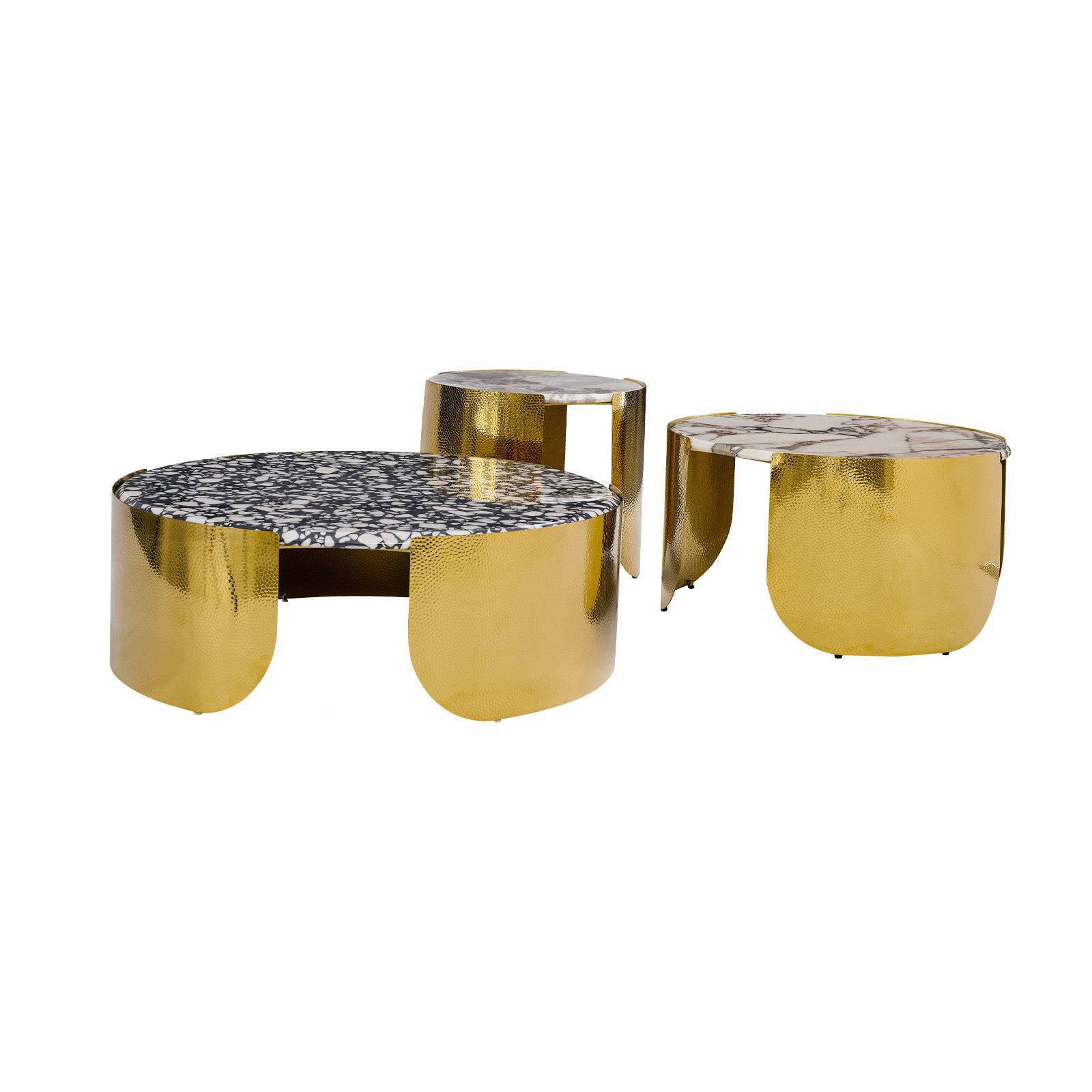 Set Of 3 Natural Marble Center Table Tg-625 -  Coffee Tables - ebarza Furniture UAE | Shop Modern Furniture in Abu Dhabi & Dubai - مفروشات ايبازرا في الامارات | تسوق اثاث عصري وديكورات مميزة في دبي وابوظبي