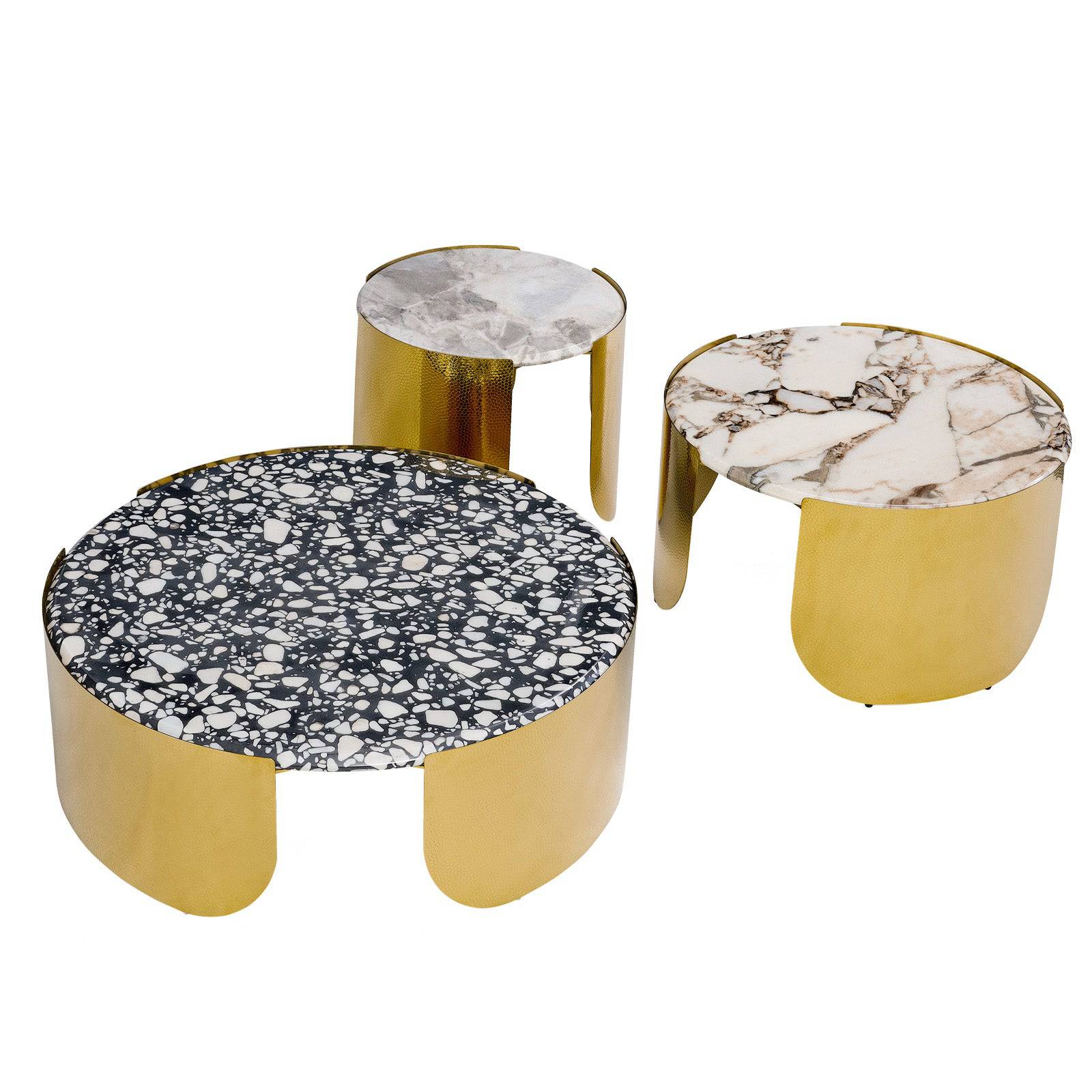 Set Of 3 Natural Marble Center Table Tg-625 -  Coffee Tables - ebarza Furniture UAE | Shop Modern Furniture in Abu Dhabi & Dubai - مفروشات ايبازرا في الامارات | تسوق اثاث عصري وديكورات مميزة في دبي وابوظبي