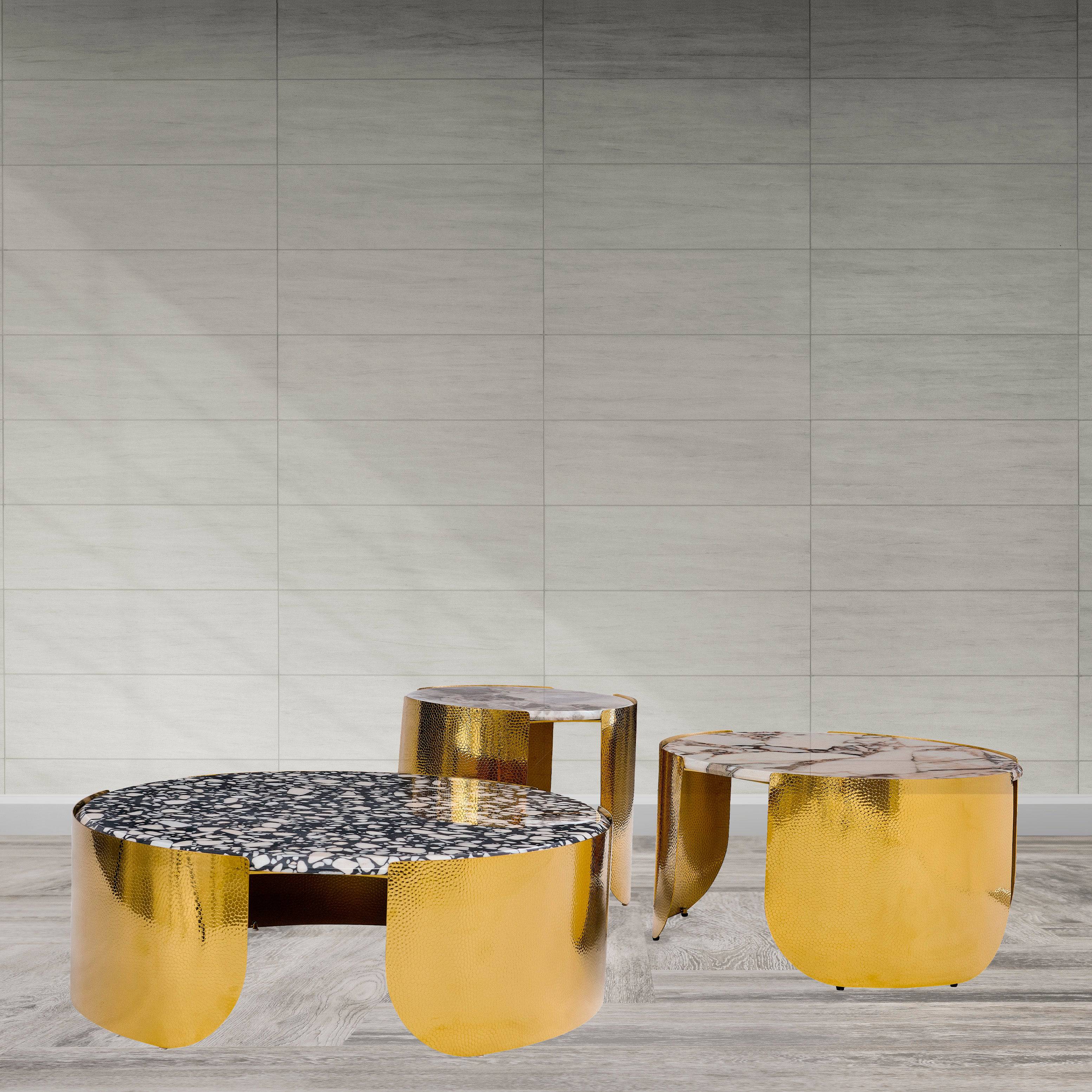 Set Of 3 Natural Marble Center Table Tg-625 -  Coffee Tables - ebarza Furniture UAE | Shop Modern Furniture in Abu Dhabi & Dubai - مفروشات ايبازرا في الامارات | تسوق اثاث عصري وديكورات مميزة في دبي وابوظبي