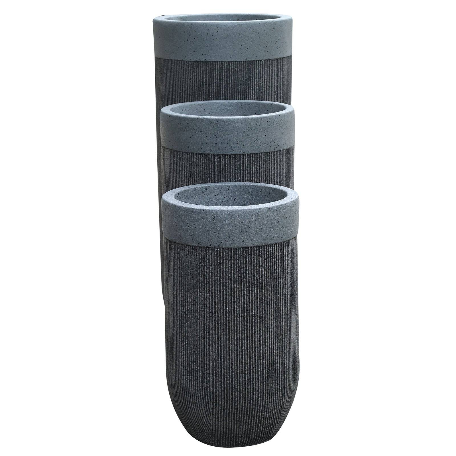 Set Of 3 Outdoor/Indoor Fiberglass Concrete Planter Box Xk-5014A+B+C -  Planter Boxes - ebarza Furniture UAE | Shop Modern Furniture in Abu Dhabi & Dubai - مفروشات ايبازرا في الامارات | تسوق اثاث عصري وديكورات مميزة في دبي وابوظبي